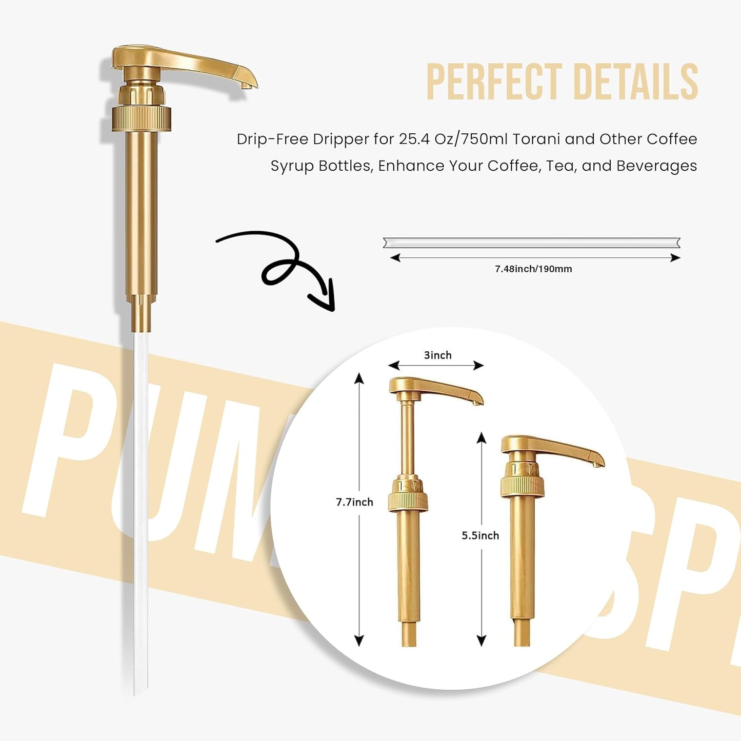 Jimoco® Syrup Pump Dispenser + Torani® Vanilla Syrup, 25.4 oz - Coffee Syrup Pump & Flavoring Bundle