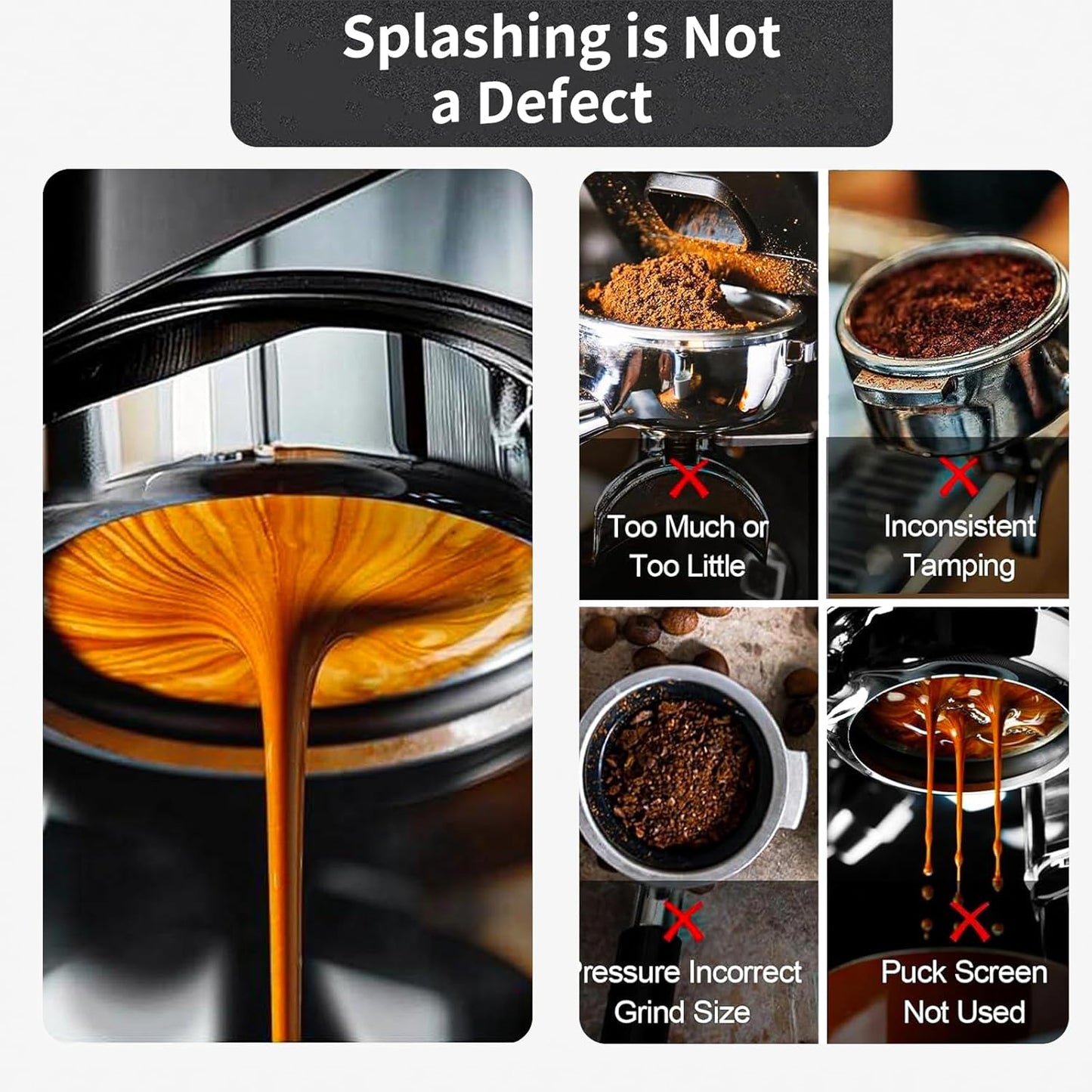 54mm Bottomless Portafilter with Filter Basket, Compatible with Breville Barista Express, BES880BSS, BES870XL, BES878BSS, BES500BSS, BES840XL, Pro, Touch, Bambino Plus, Infuser, Duo Temp Pro