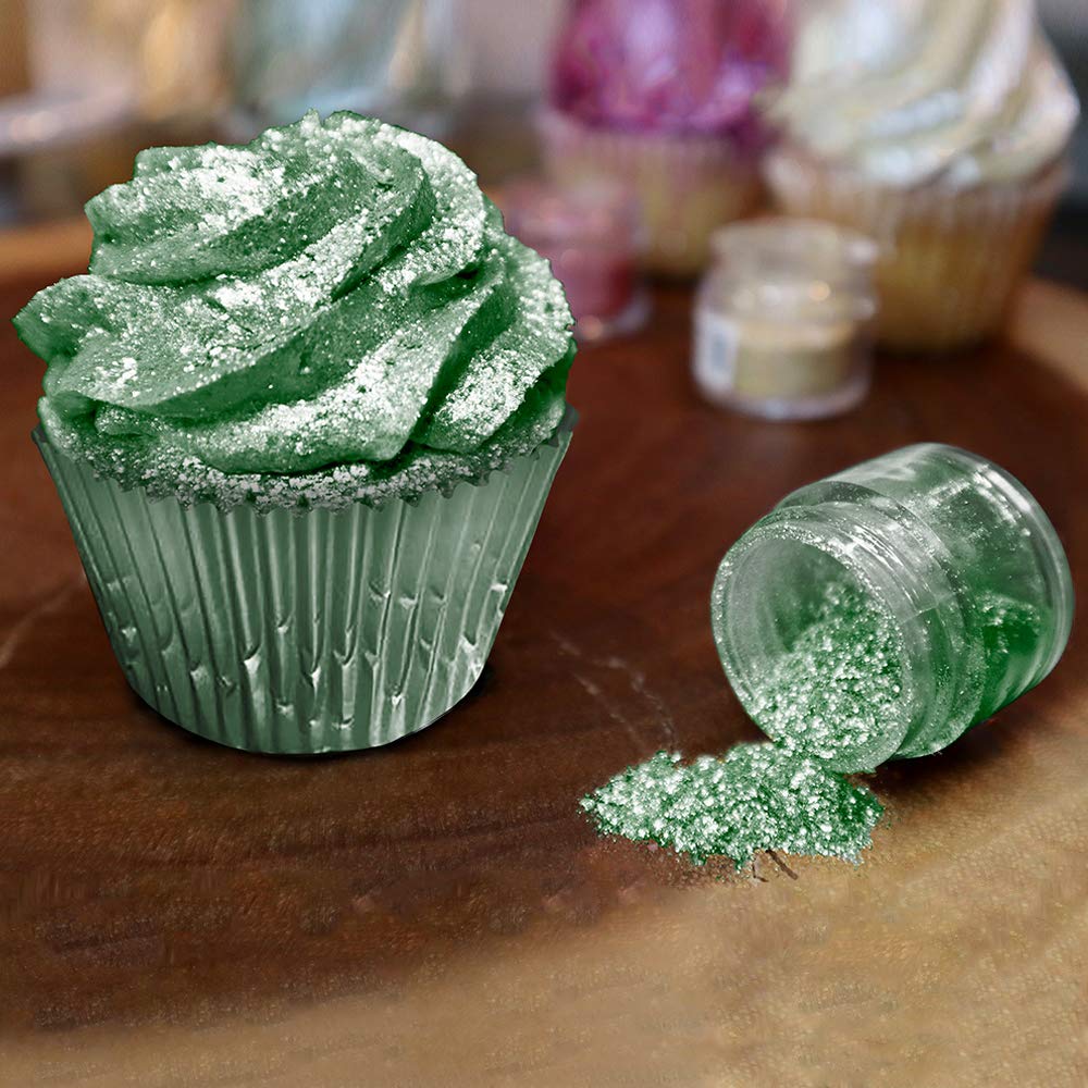 BAKELL Christmas Green Edible Glitter, 25 Grams | TINKER DUST Edible Glitter | KOSHER Certified | 100% Edible Glitter | Cakes, Cupcakes, Cake Pops, Drinks, Dessert Vegan Glitter & Dusts (25g, Christmas Green)