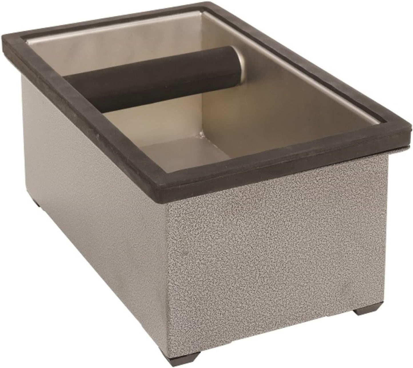 Rattleware Stainless Steel Knock Box – Heavy-Duty Espresso Puck Disposal Bin with Welded Rubber Bar – Perfect for Coffee Bar Accessories, Cafe, Restaurant, or Home Use (9.25" x 5.5" x 4")