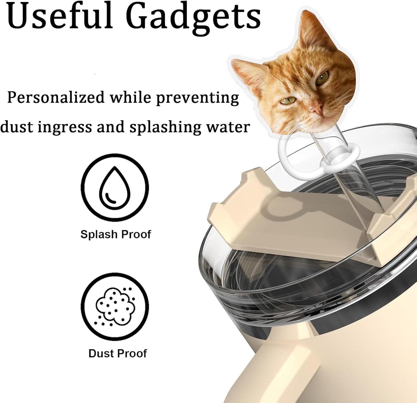 Personalized Stanley Straw Cover, Custom Silicone Straw Topper for Stanley Cups, 30 & 40 Oz TumblersReusable Straw Tips Protectors, 10mm/0.4in Straws (Custom)