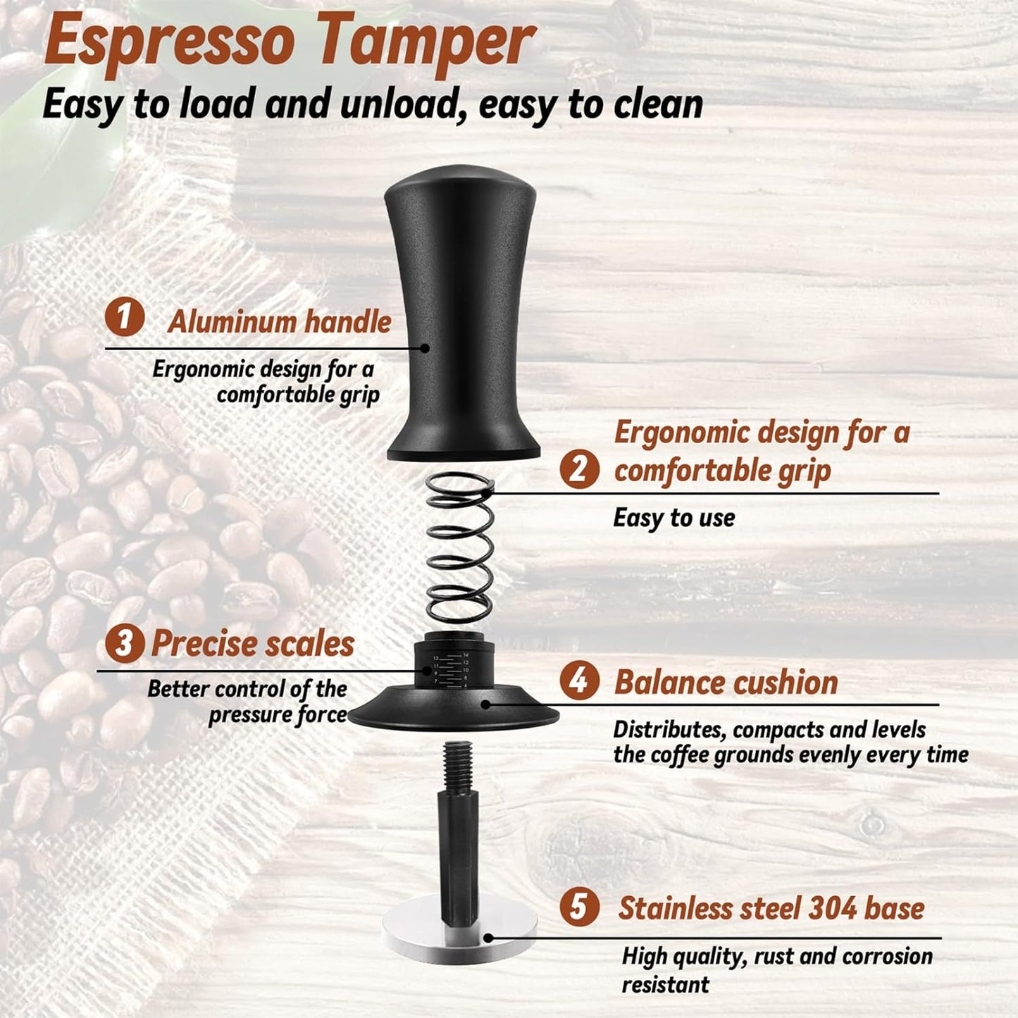 Yeelan 22 PCS Espresso Accessories, 51mm Coffee Espresso Tamper Set, with Espresso Tamper, WDT Tool, Coffee Stirrer, Frothing Pitcher, Latte Art Pen, Tamper Mat, Coffee Stencils for Espresso Machine