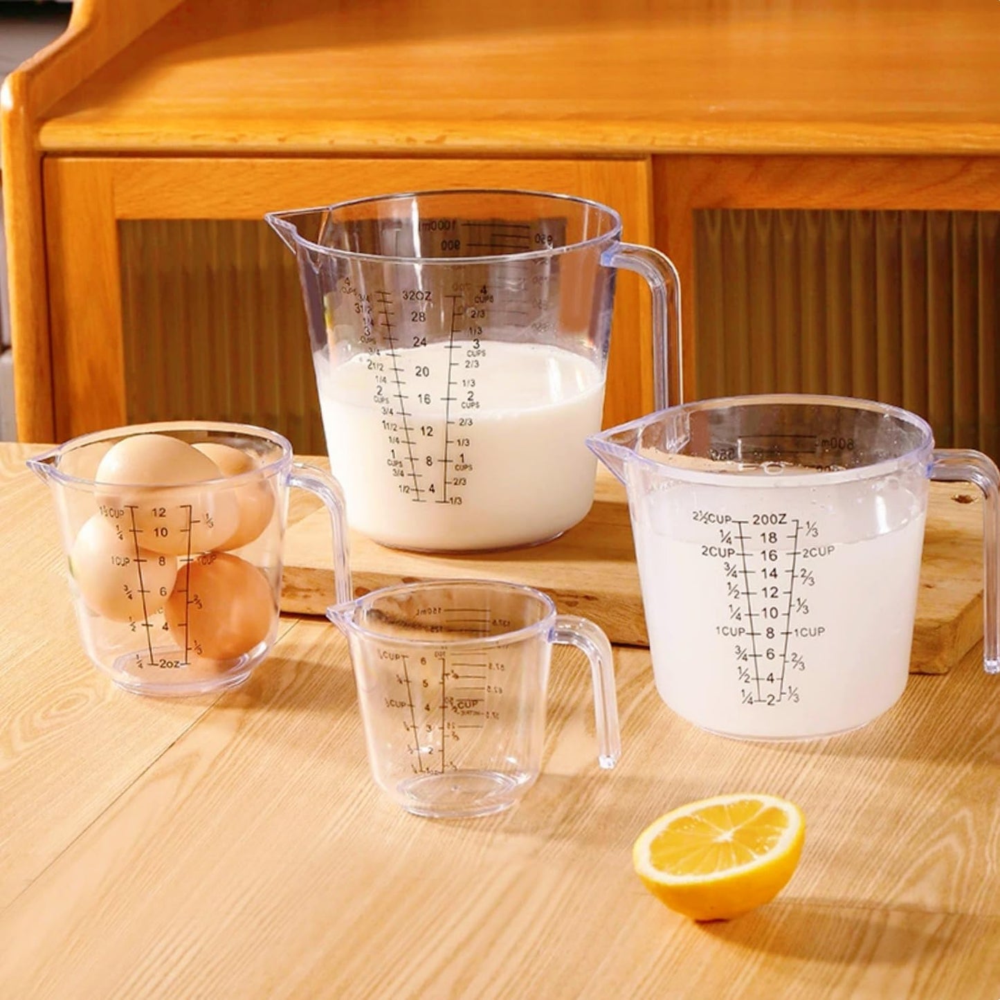 7x Stainless Steel Measuring Cups with 6x Measure Spoons Set,4x Plastic Measurings Cups for Liquids,Kitchen Gadgets for Cooking & Baking Utensils(17Pcs)