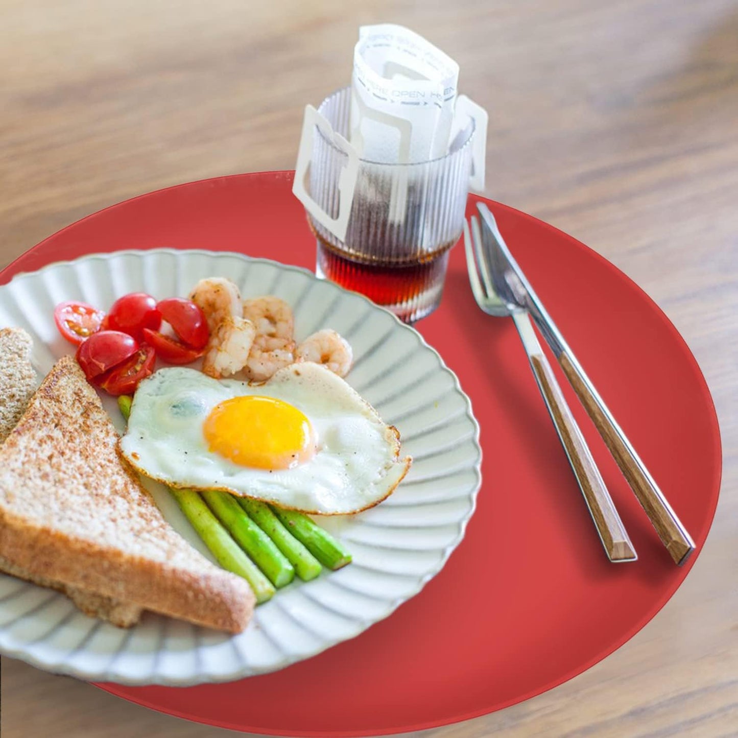 KooMall 12 10 8 Inch Multi-use Microwave Mat, Trivet, Pot Holders, Drying, Baking, Place Mat, Utensils Rest, Silicone Cover Pad for Hot Pot Pans Bowls Plates Dishes Kitchen Counter, Heat Resistant,Red