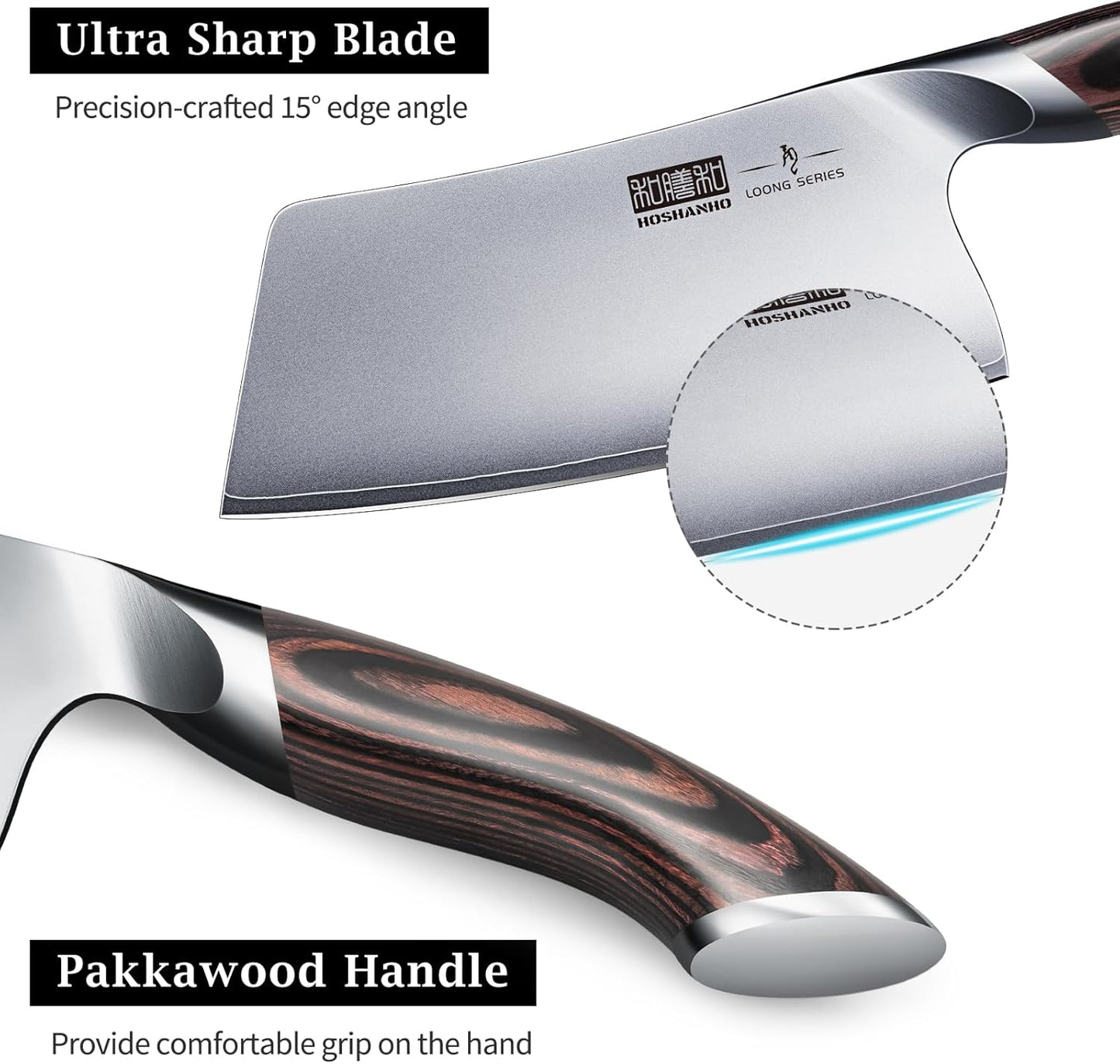 Cleaver Knife 7 Inch, Ultra Sharp Japanese High Carbon Steel Vegetable Meat Cleaver, Multifunction Chopper Butcher Knife for Home Kitchen and Restaurant