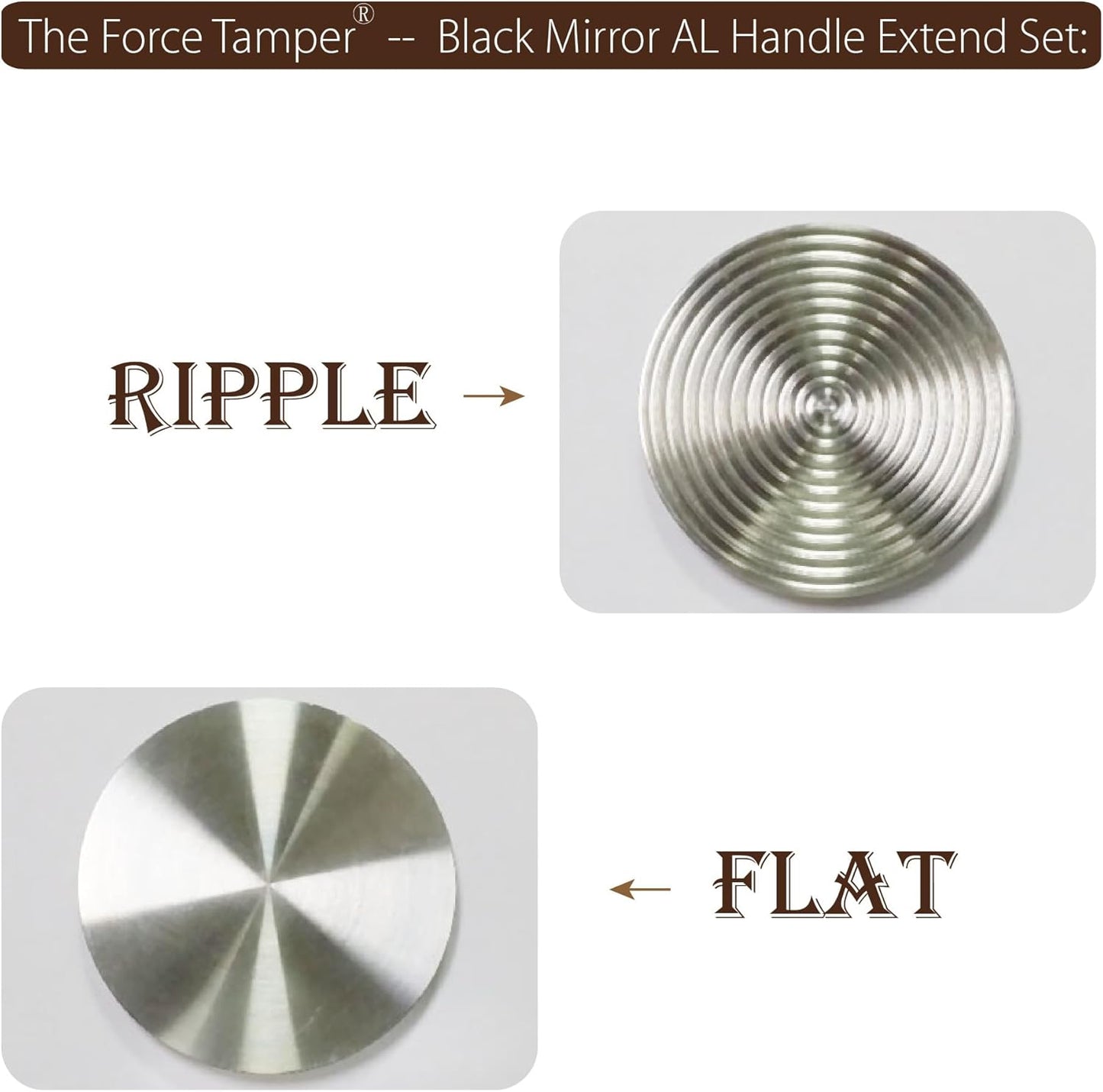 The Force Tamper Automatic Impact Coffee Tamper Adjustable Const Pressure and Autoleveling Extend Set New (Jelly-Black Mirror AL, 53.50mm)