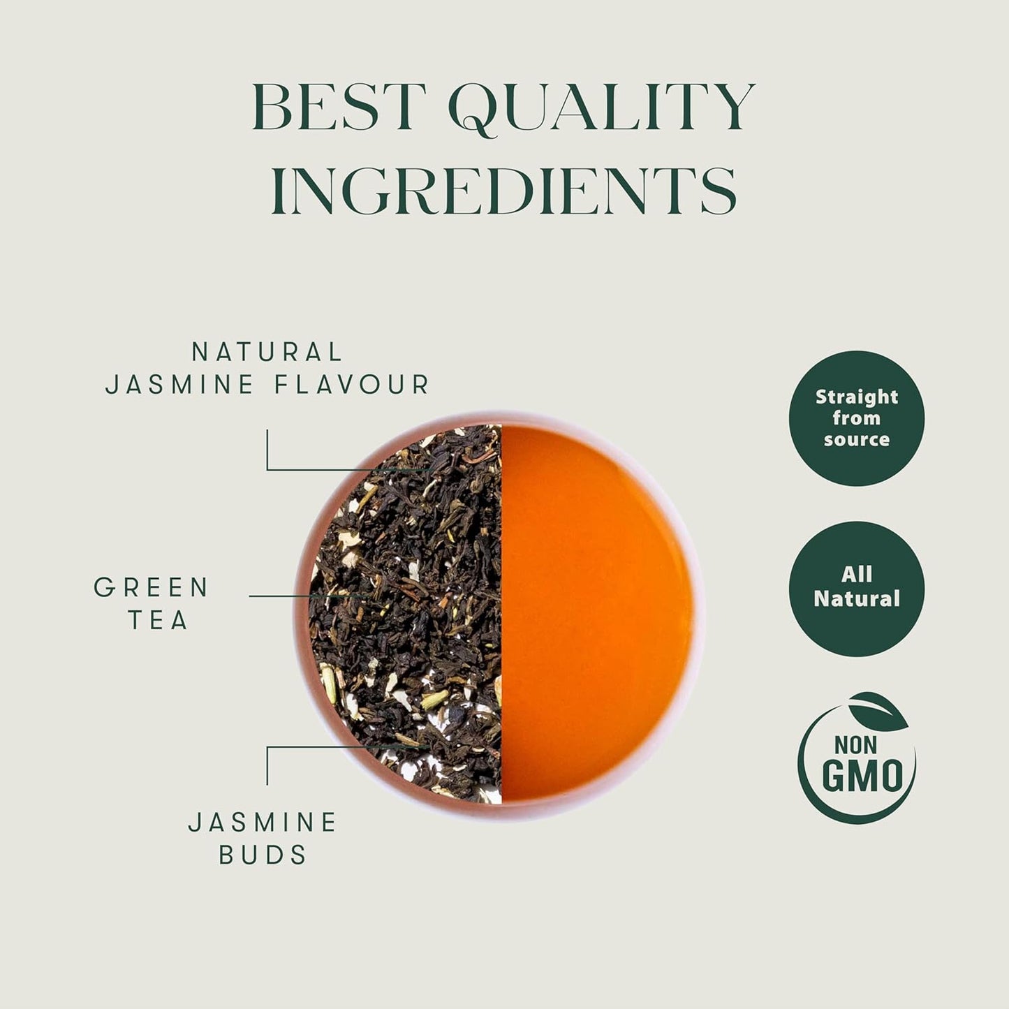 Luxmi Estates, Midnight Bloom, Organic Jasmine Tea (Loose Leaf 100g) Jasmine and Darjeeling Green Tea for Energy with no Jitters, Natural Aid Relieve Stress, Improved Mental Clarity and Immunity