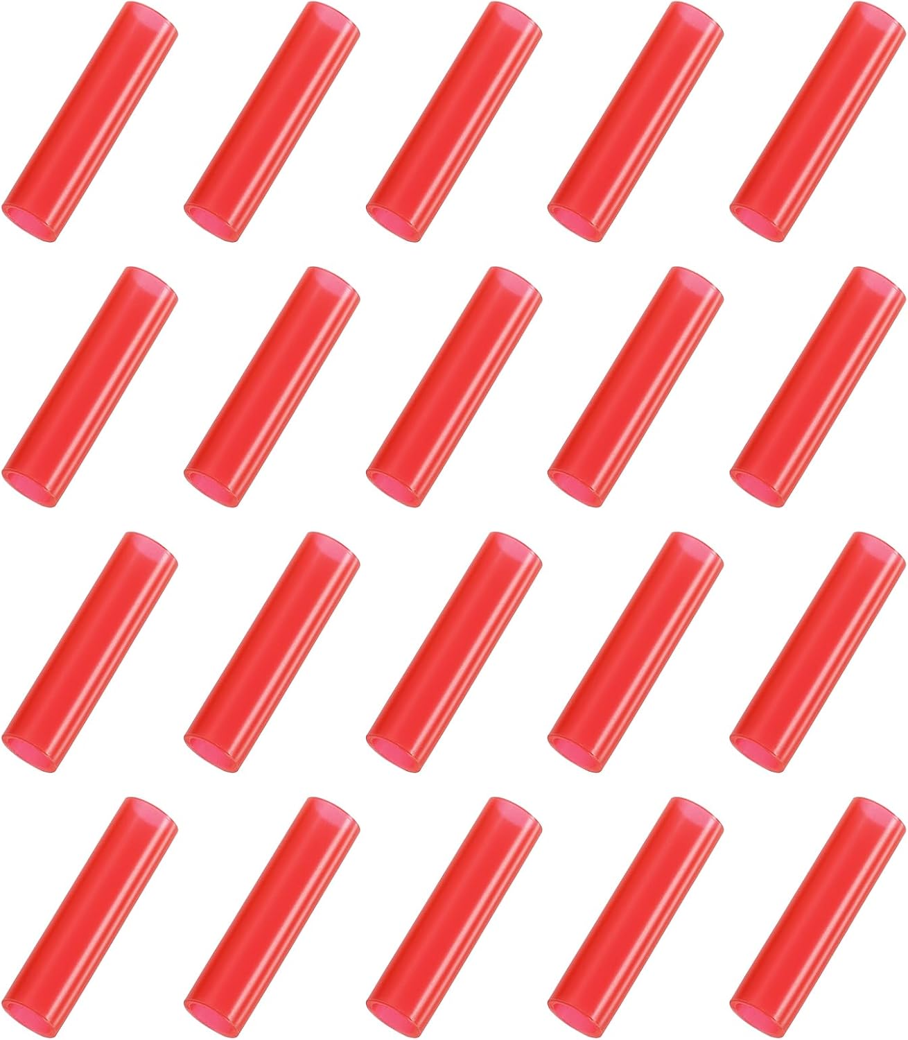 uxcell 20Pcs Silicone Straw Tips, Metal Straw Covers, Soft Reusable Straws Tips Fit for 8mm/0.31" OD Stainless Steel Straws (Red)