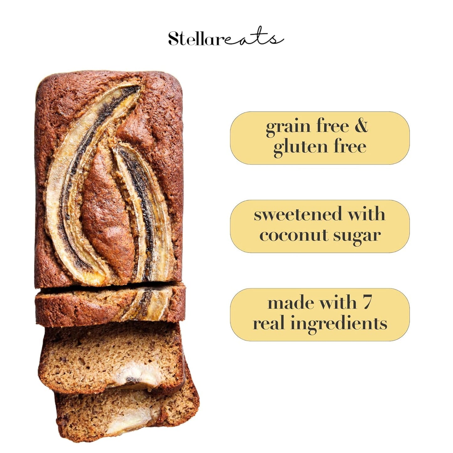 Stellar Eats Grain-Free Banana Bread & Muffin Baking Mix | Gluten-Free, Dairy-Free, Low Sugar, Plant-Based | Naturally Sweet with Coconut Sugar | Makes 1 Loaf or 12 Muffins | 2 Pack