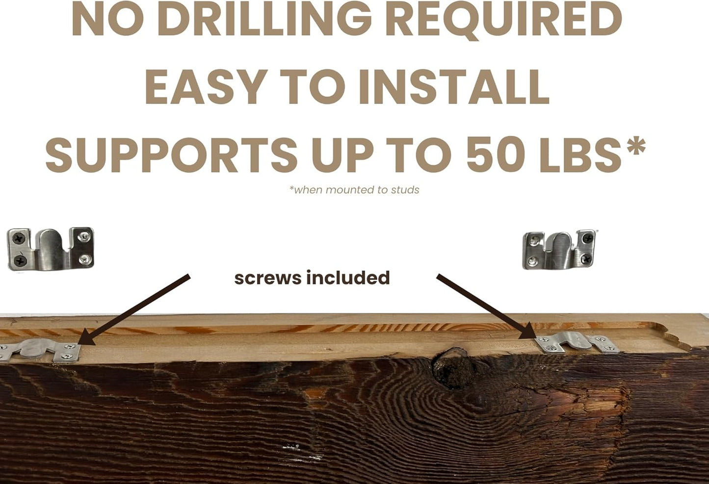 Modern Timber Craft Reclaimed Wood Floating Wall Shelf | Solid Rustic American Barnwood, Floating Shelf Brackets | 2.75" Thickness | 30" L x 10" D, Jacobean, Planed and Sanded, 2 Pack