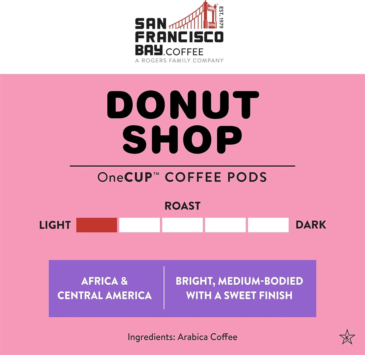 San Francisco Bay Compostable Coffee Pods - Donut Shop (12 Ct) K Cup Compatible including Keurig 2.0, Light Roast