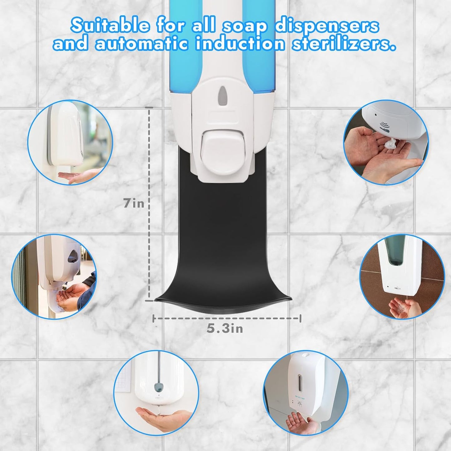 2PCS Dispenser Drip Tray Wall Mount Soap Dispenser Bracket,Laundry Detergent Drip Catcher Prevent Dripping and Spraying, Easy to Clean(Black