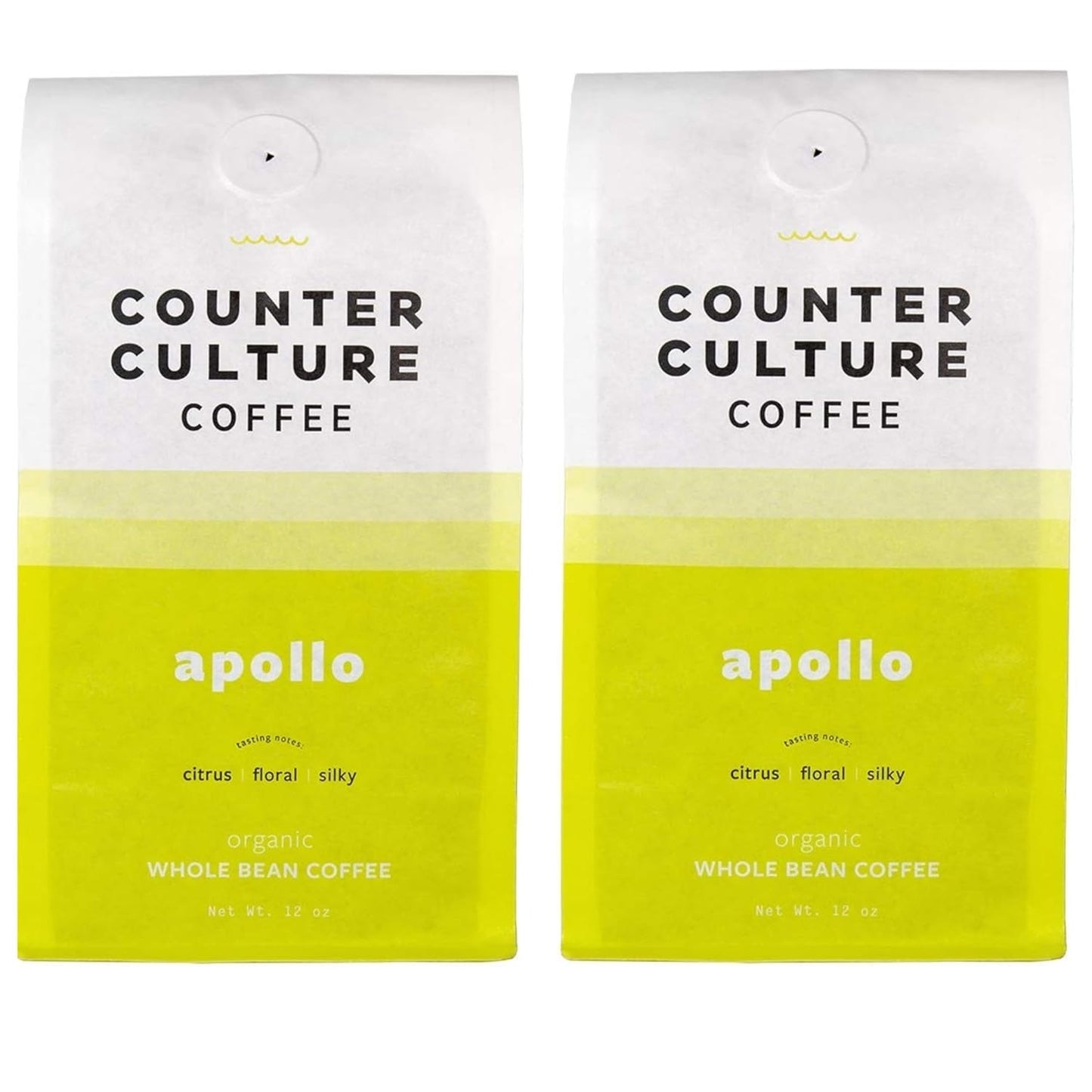 Counter Culture Coffee - Fresh Roasted Certified Organic Whole Bean Coffee (Kosher) (Apollo Double Pack)