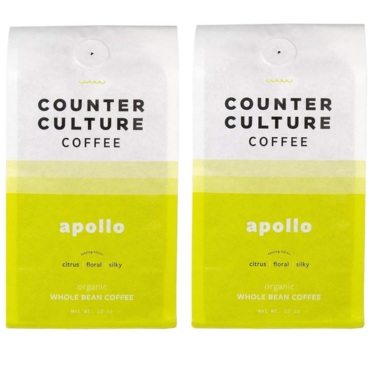Counter Culture Coffee - Fresh Roasted Certified Organic Whole Bean Coffee (Kosher) (Apollo Double Pack)
