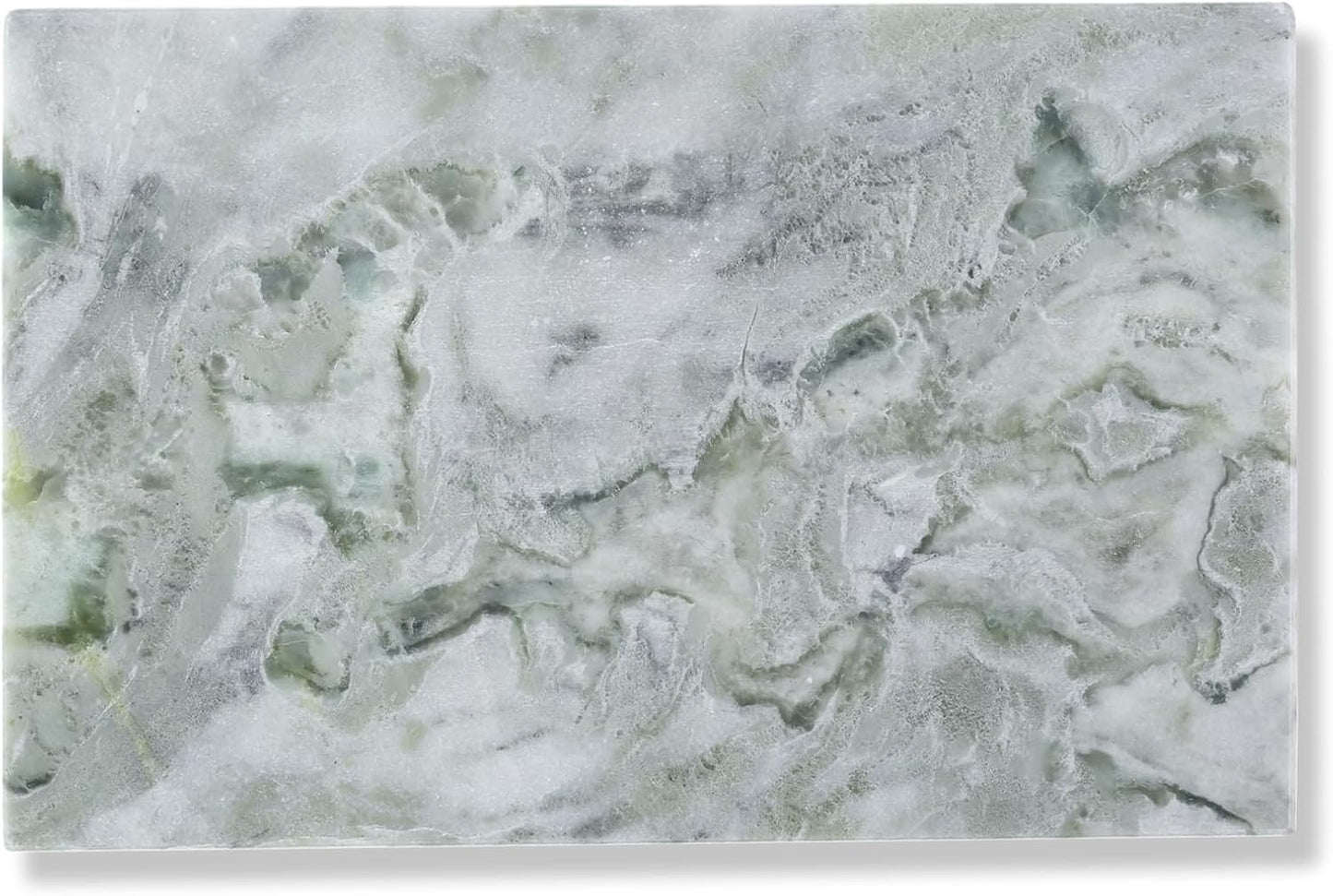 Koville Green Marble Cutting Board for Kitchen Countertop, 12" x 8" Real Marble Pastry Board Stone Slab Stone Cheese Boards for Home Decor, Bathroom Perfume Tray Candle Plate(Bianco Palomino)