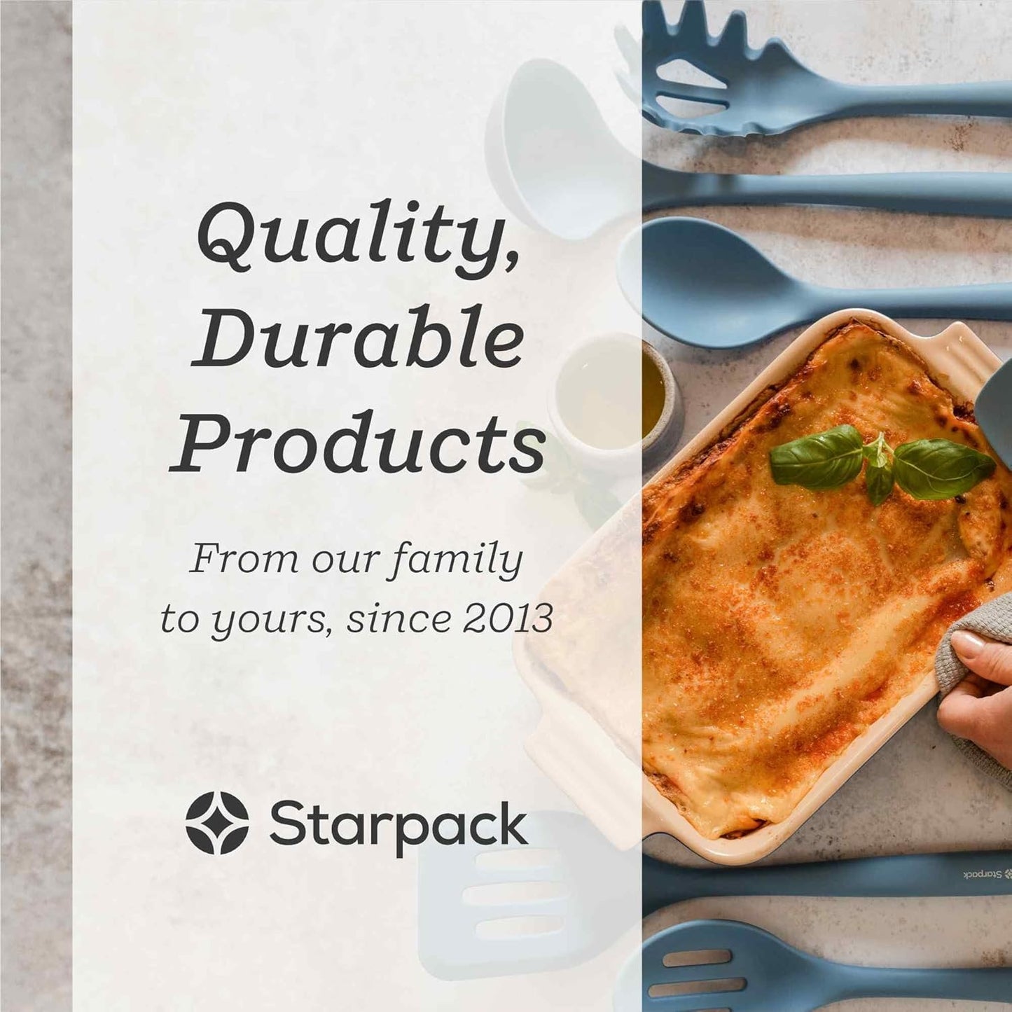 Starpack 'Like a Boss' XL Premium Silicone Cooking Utensils Set (6 Pcs) - Heat Resistant Kitchen Utensils 600°F - Non-Stick Silicone Utensil Set - Large Kitchen Utensils Set for Cooking & Serving