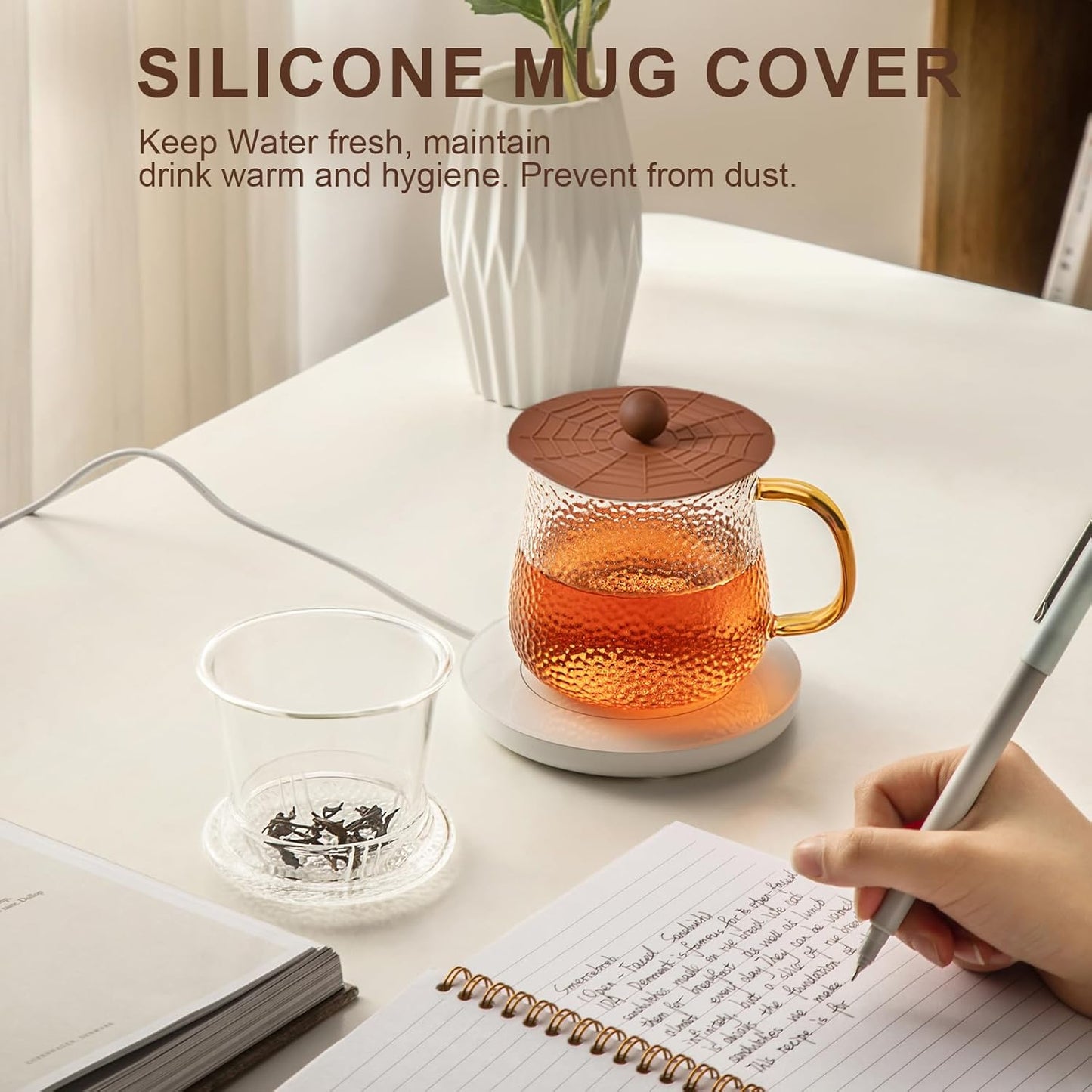 Silicone Cup Covers (Set of 3) ， Multicolored Silicone Lids for Mugs, Cups, Tea Pots,Flexible Mug Covers，Hot Cup Lids for Coffee & Tea