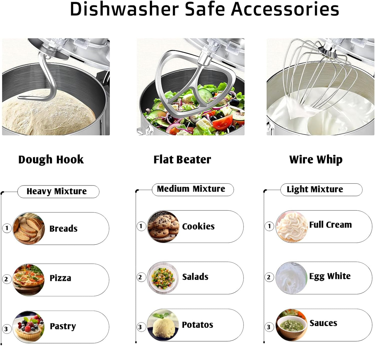 Kitchen in the Box Stand Mixer, 900W 8.5 QT Kitchen Electric Mixer, 10-Speed Large Capacity Tilt-head Food Mixer with Dough Hook, Wire Whip, Flat Beater & Splash Guard (Silver)