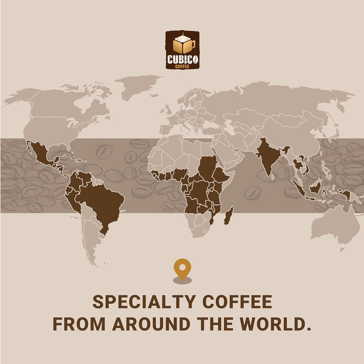 Cubico Coffee Medium Roast Peru Cenfrocafe Single Origin Coffee Pods, 10 Count, K-Cup Compatible Brewers