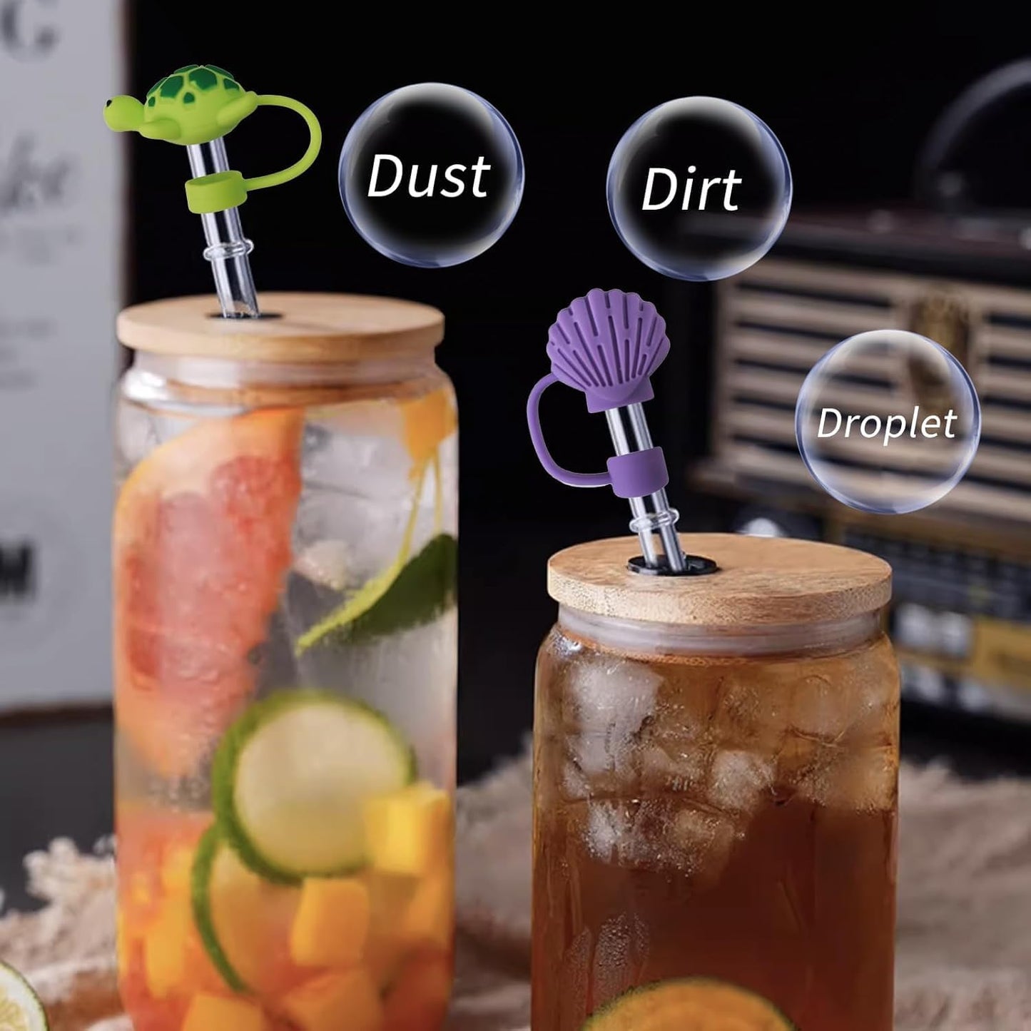 5pcs Free Pick Up Straw Topper for Stanley/Owala/Brumate/Hydro 10mm/0.39inch Diameter Straws