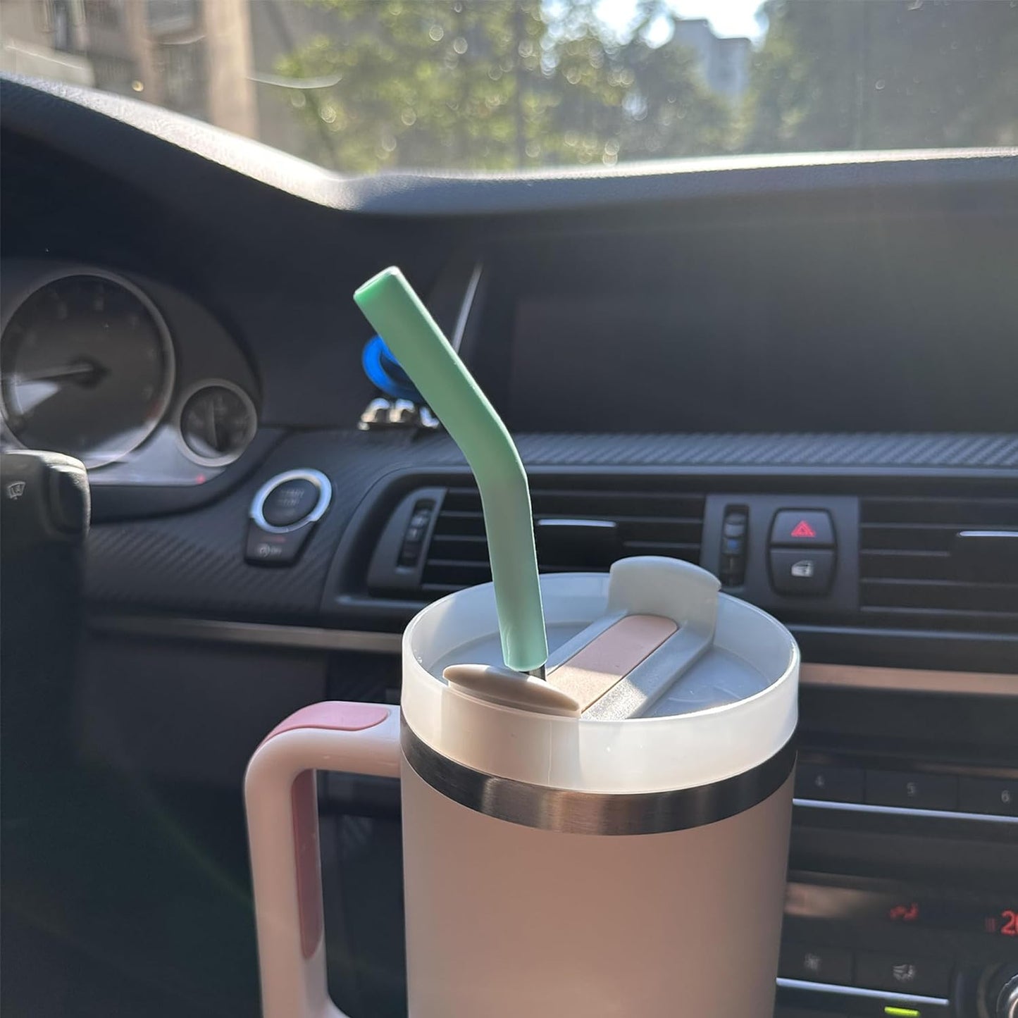 6 Pack 12 Inch Metal Stainless Steel Reusable Straight Straw,with 6Silicone Tips and 2Cleaning Brush,for 40oz Stanley, Hydrapeak, Owala Tumbler,Simple Modern 32 40oz Tumbler(8mm 3S3B)