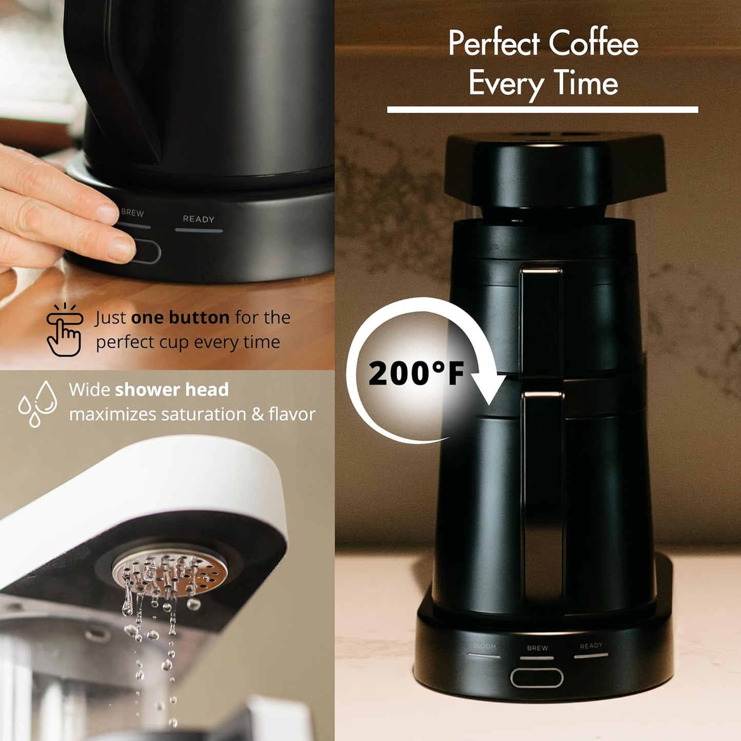 Ratio Six Series 2 Coffee Machine - Automatic Drip Coffee Maker - 1.25L/40oz - Brews 2-8 Cups - Matte Black