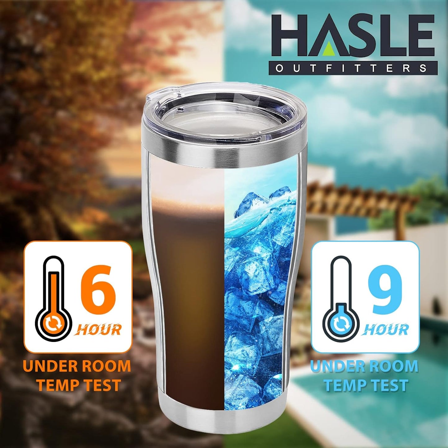 HASLE OUTFITTERS 20 oz Tumbler Bulk, Stainless Steel Tumblers with Lid, Vacuum Insulated Tumbler, Double Wall Tumbler Cup, coffee mugs, Stainless Steel, 6 Pack