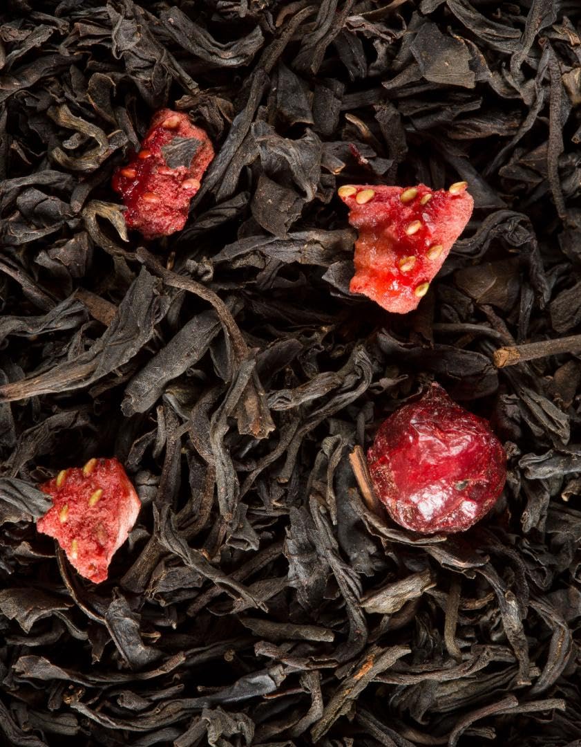 Dammann Freres Sachets, Quatre Fruits Rouges Tea Bags, Premium Gourmet French Black Tea, Blend Strawberry, Cherry, Raspberry, Red Currant Flavors, 25 Count (Single Pack)
