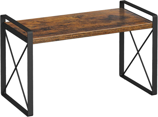 Giikin Countertop Shelf Organizer, Cupboard Stand Spice Rack, Retro Style Cabinet Shelf for Pantry, Kitchen, Bathroom, Reading Room, Bedroom to Save Space (7.8" D x 15.7" W x 9.4" H, Rustic Brown)