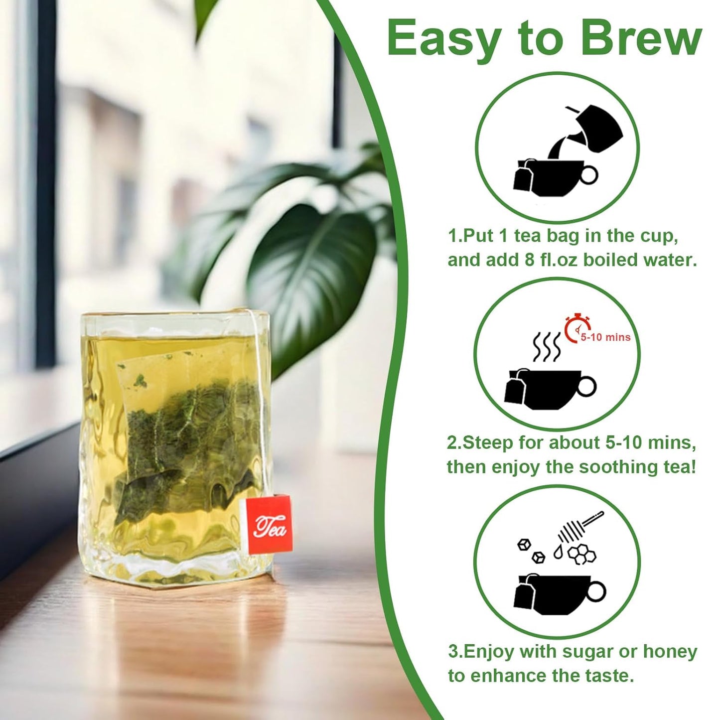 TEARELAE - Parsley Tea Bags - 60 Count - 100% Pure Natural Parsley Leaves - Boost Immunity, Freshen Breath - Non-GMO - Caffeine-Free