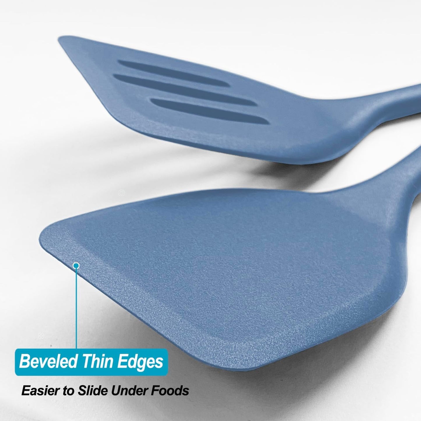 Silicone Spatula Turner Set, High Heat Resistant Spatulas with Seamless One Piece Design, Nonstick Rubber Flippers Utensils for Baking & Cooking,BPA-Free, Starry Blue,11IN