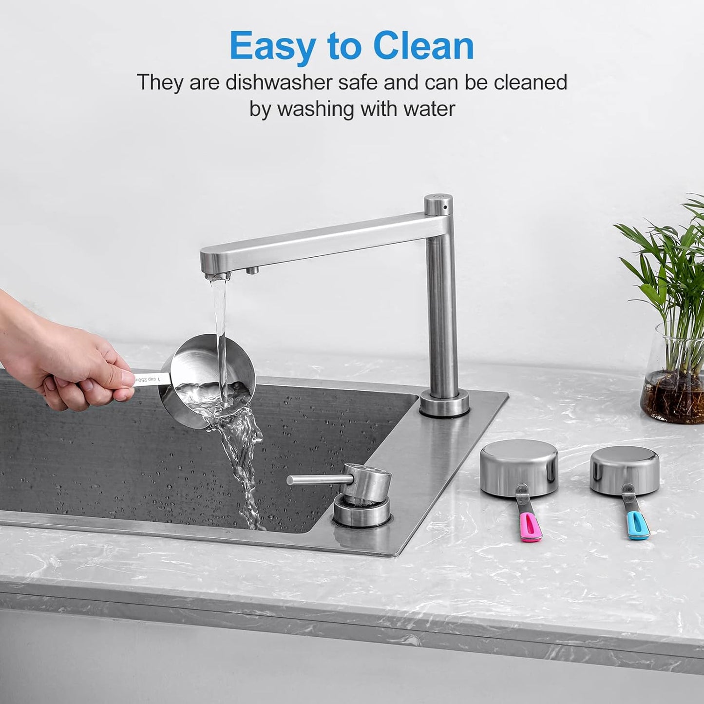 13-Piece Measuring Cups and Spoons Set Stainless Steel for Cooking & Baking (8Cups+5Spoons）