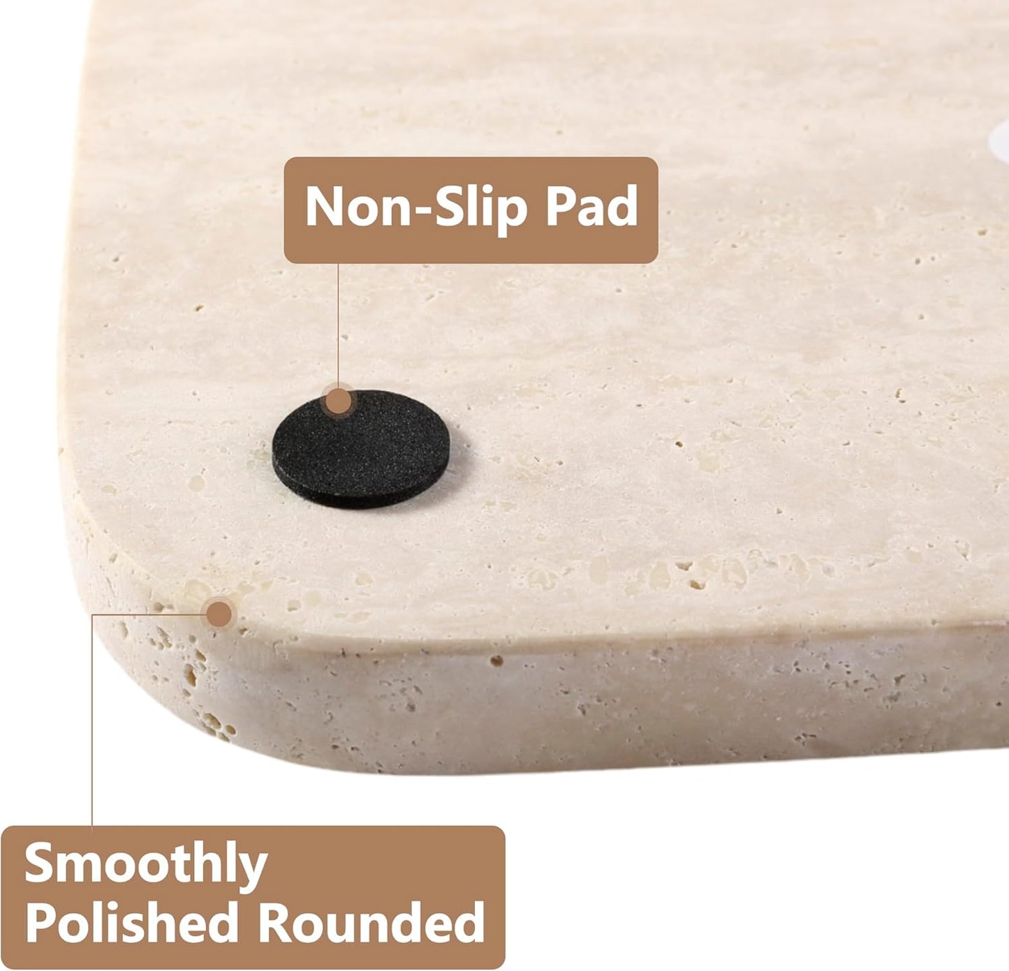 Marble Vanity Tray for Dresser Organizer, Travertine Bathroom Tray Countertop, Beige Decorative Serving Trays, Kitchen Sink Storage, Jewelry & Perfume Holder(Travertino Romano)