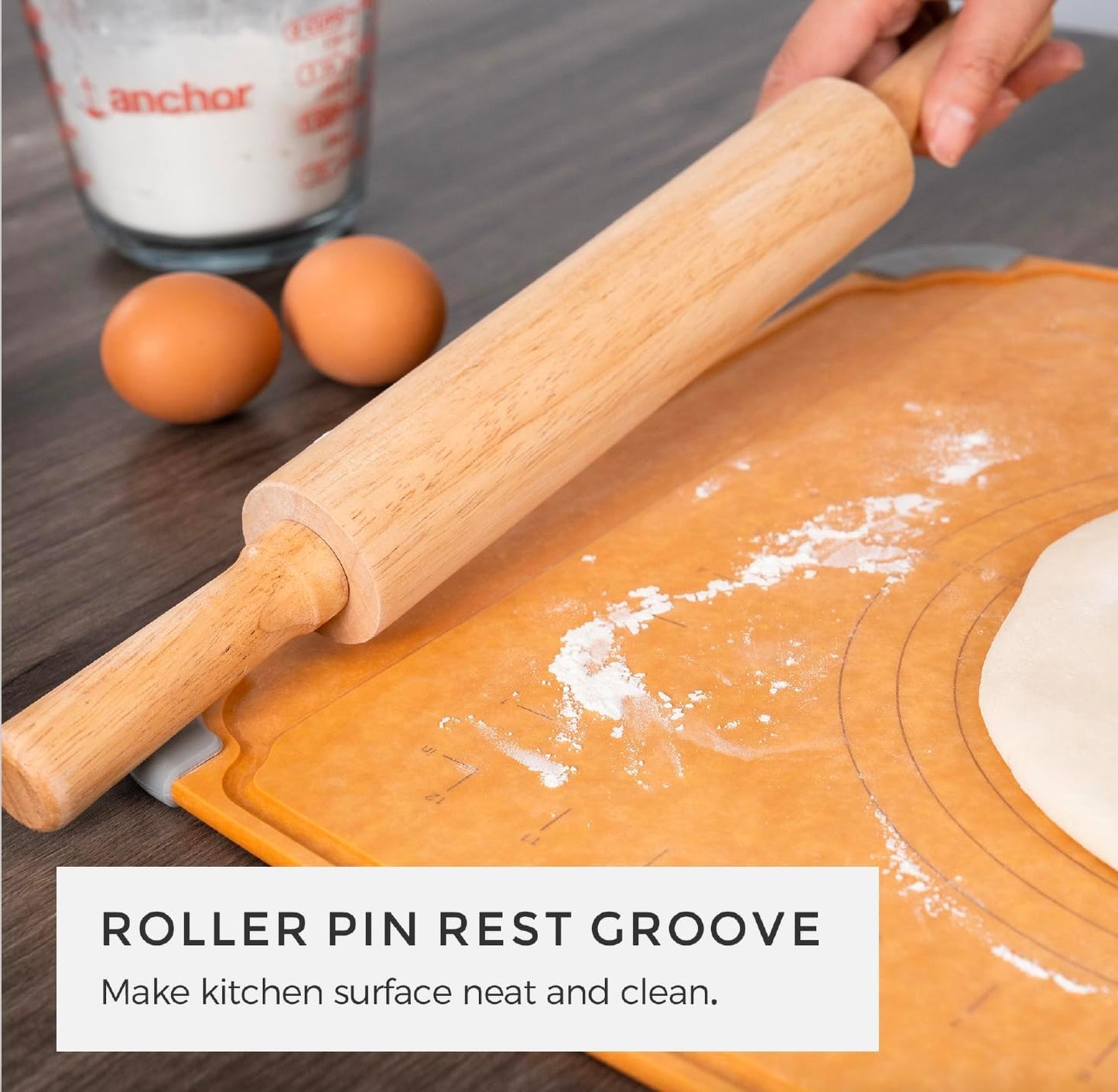 Elihome Cutting Pastry Board and 5-piece Premium Stainless Steel Kitchen Knife Set