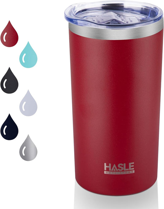 HASLE OUTFITTERS 12 oz Skinny Tumbler, Stainless Steel Insulated Slim Tumbler with Lid, Reusable Double Wall Travel Coffee Mug, Durable Powder Coated Travel Water Cup(Red,1)