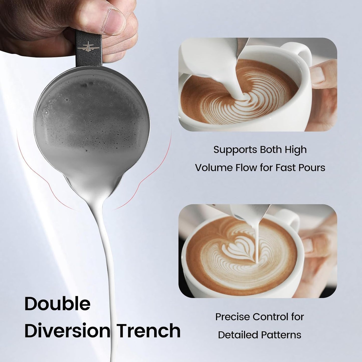 MHW-3BOMBER Milk Frothing Pitcher 16.9oz/500ml Latte Art Pitcher, Espresso Steaming Pitcher with Round Spout, Red P6741R