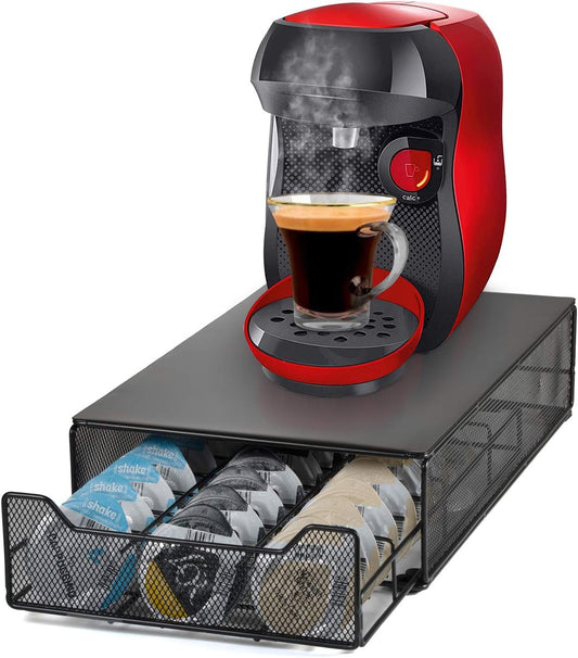 Coffee Pods Holders for Tassimo Discs Coffee Capsule Metal Storage Drawer Capacity 60 pcs