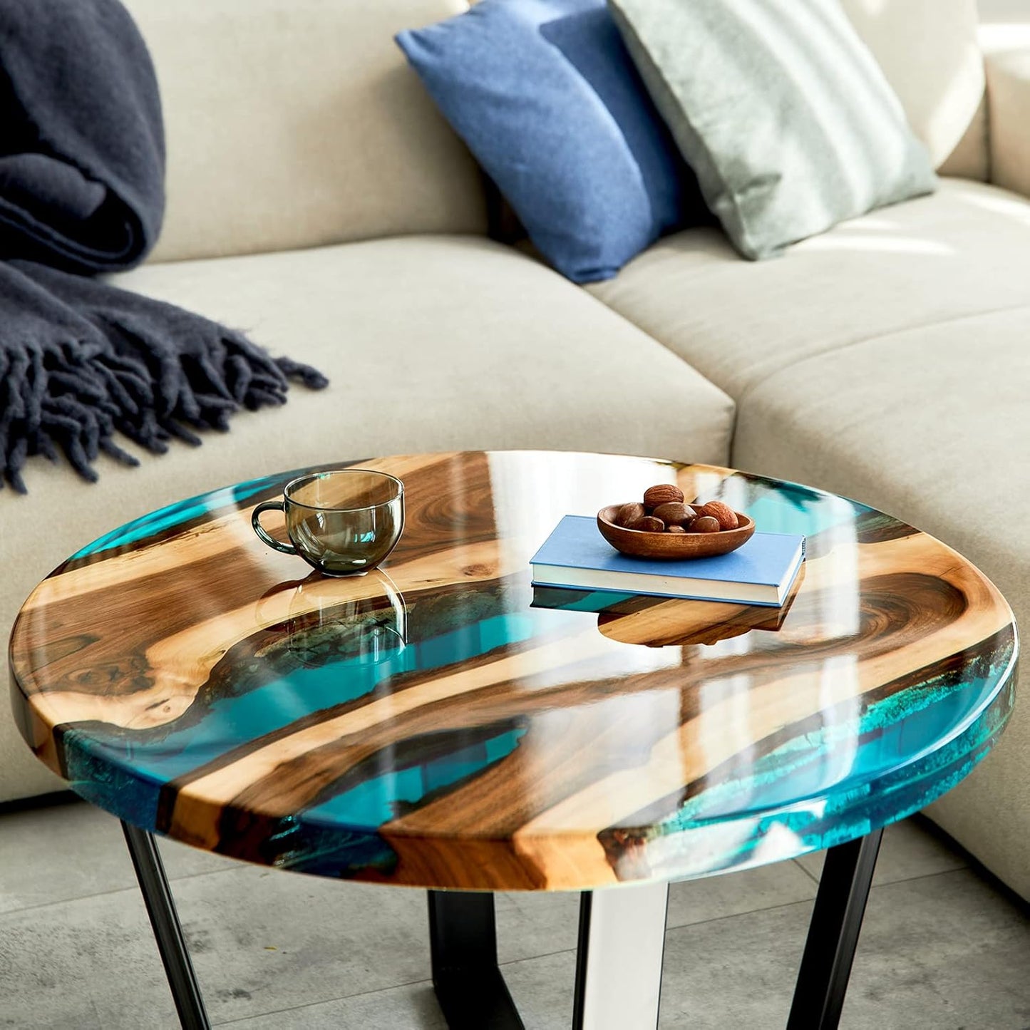 Extra Large Resin Table Mold Large Charcuterie Board Tray Resin Mold Round Silicone Epoxy Table Mold for Table, Charcuterie Board, Cutting Board, DIY Home Decoration (23.62 x 23.62 x 0.98 Inches)
