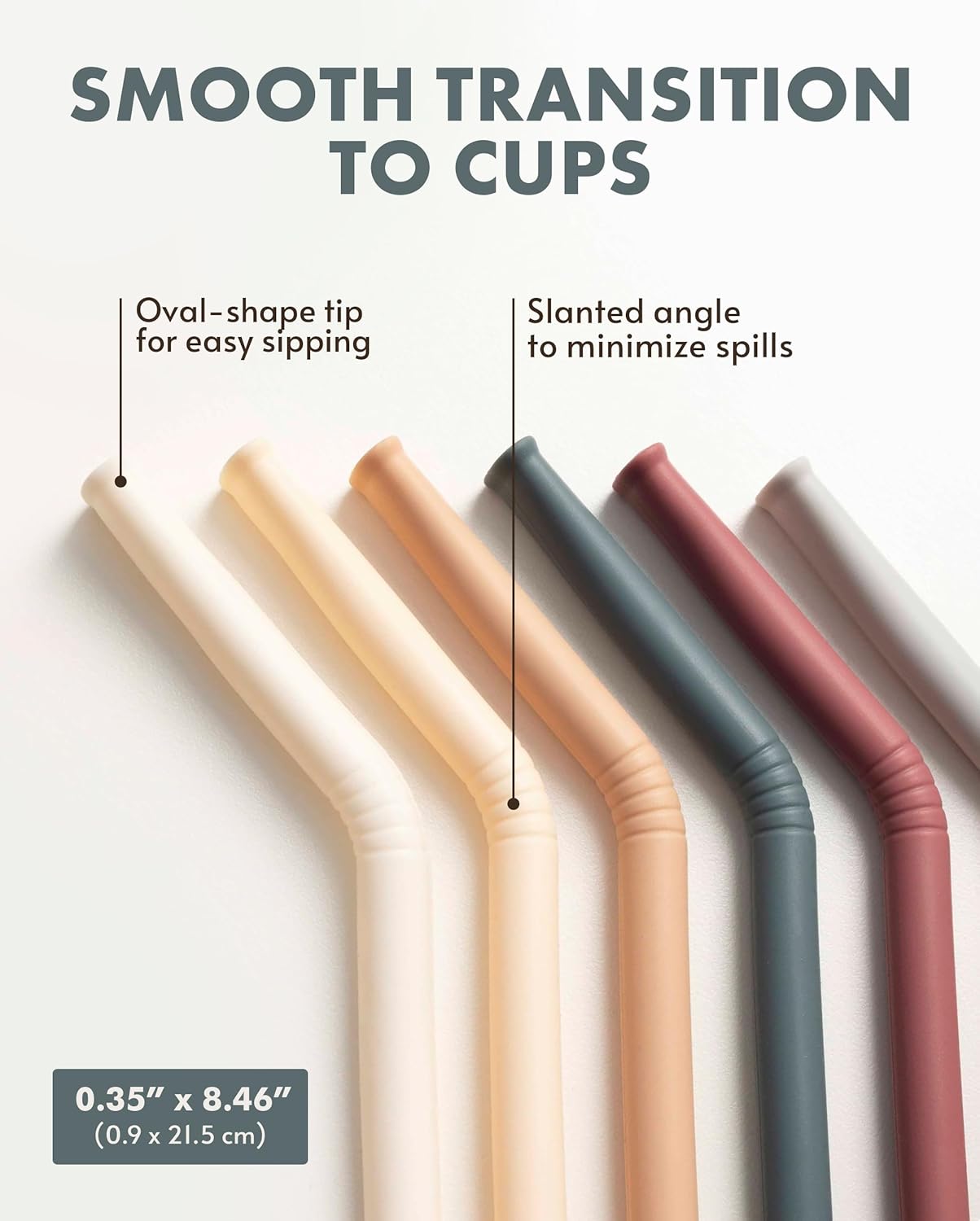 Nightingale Reusable Silicone Straws - Bendy Drinking Straw with Cleaning Brush - Collapsible and Bendable Travel Straw for Kids - Dishwasher Safe, Food-Safe - Set of 6 (Oak Multi)