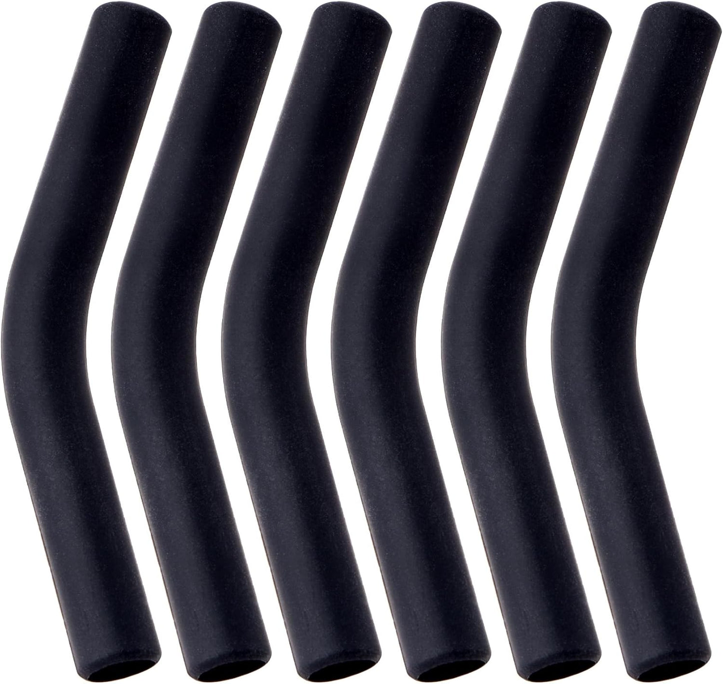 6Pcs Metal Straw Silicone Tips 5/16 IN Wide(8mm Outer Diameter) Food Grade Rubber Flex Elbow Straw Covers Replacement Tip for Stainless Steel Metal Straws,Black