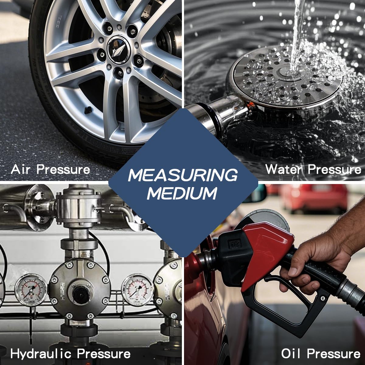 0-200 Psi Pressure Gauge, 2.5" Dial Size, 1/8" NPT Lower Mount, 304 Stainless Steel Case, Water Pressure Gauge Test for Pool Pump, Sand Filter, Air Compressor, Espresso(with Tape)