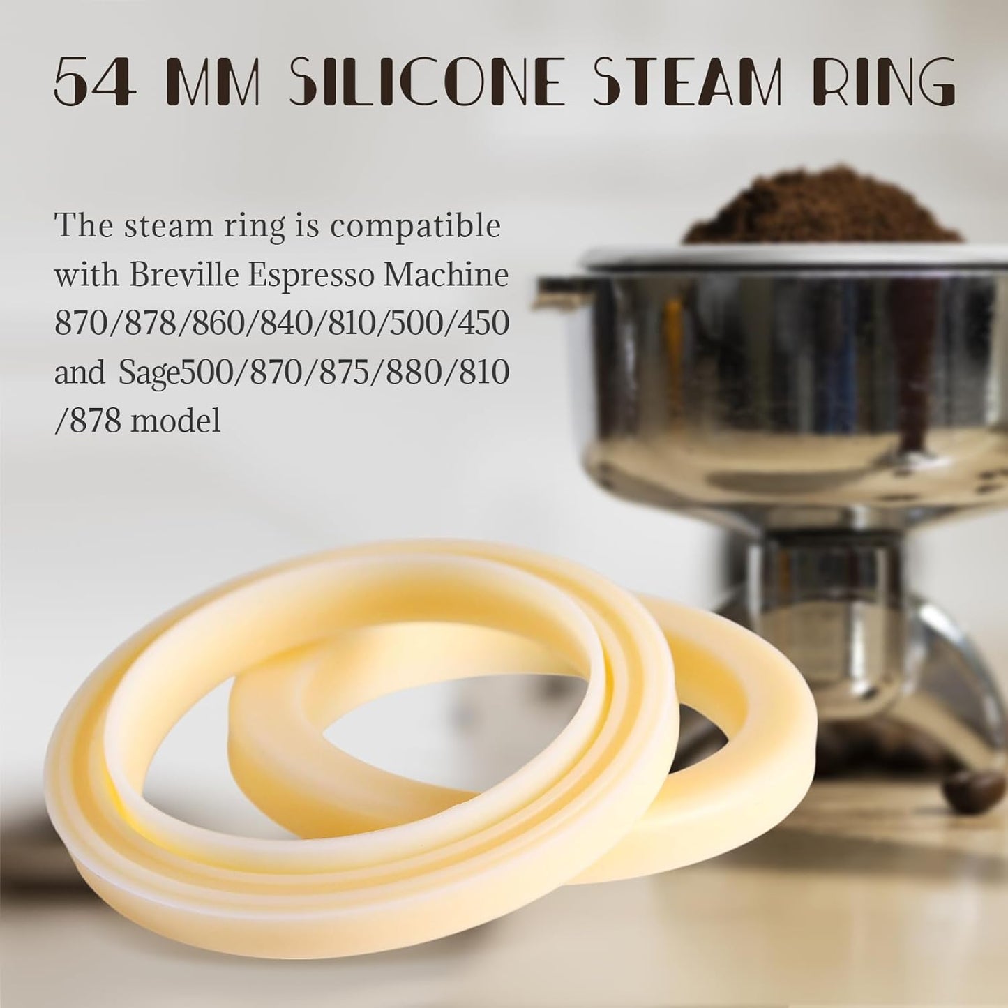 2PCS 54mm Silicone Steam Ring for Breville Espresso Machine, Espresso Machine Accessories for Breville 878/870/860/840/810/500/450 and Sage 500/870/875/880/810/878 Grouphead Gasket Replacement Part