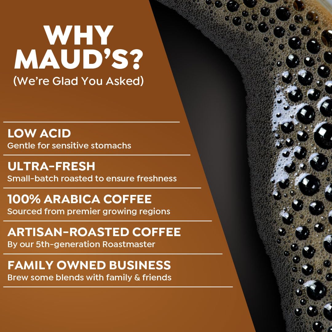 Maud's Sweet Hazelnut Flavored Coffee Pods, 18 ct, Medium Roast Flavored Coffee in Recyclable Single Serve Pods – 100% Arabica Beans, Compatible with Keurig K Cups Maker