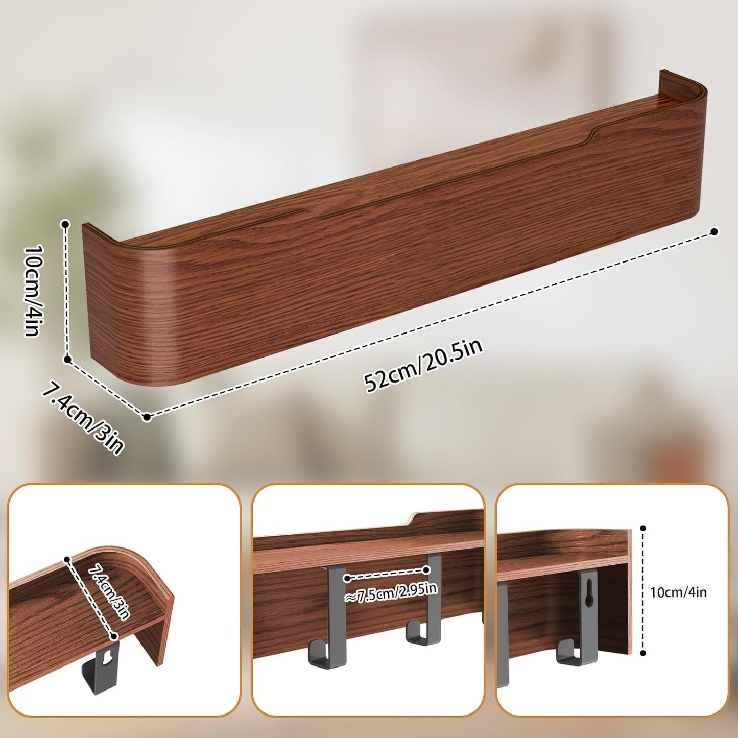 Coat Rack Wall Mount Entryway Organizer Modern Key Holder Wall Mount with Wooden Shelf Entryway Hooks for Bedroom Kitchen Hallway Bathroom for Hanging Coats Hats Bags Towels