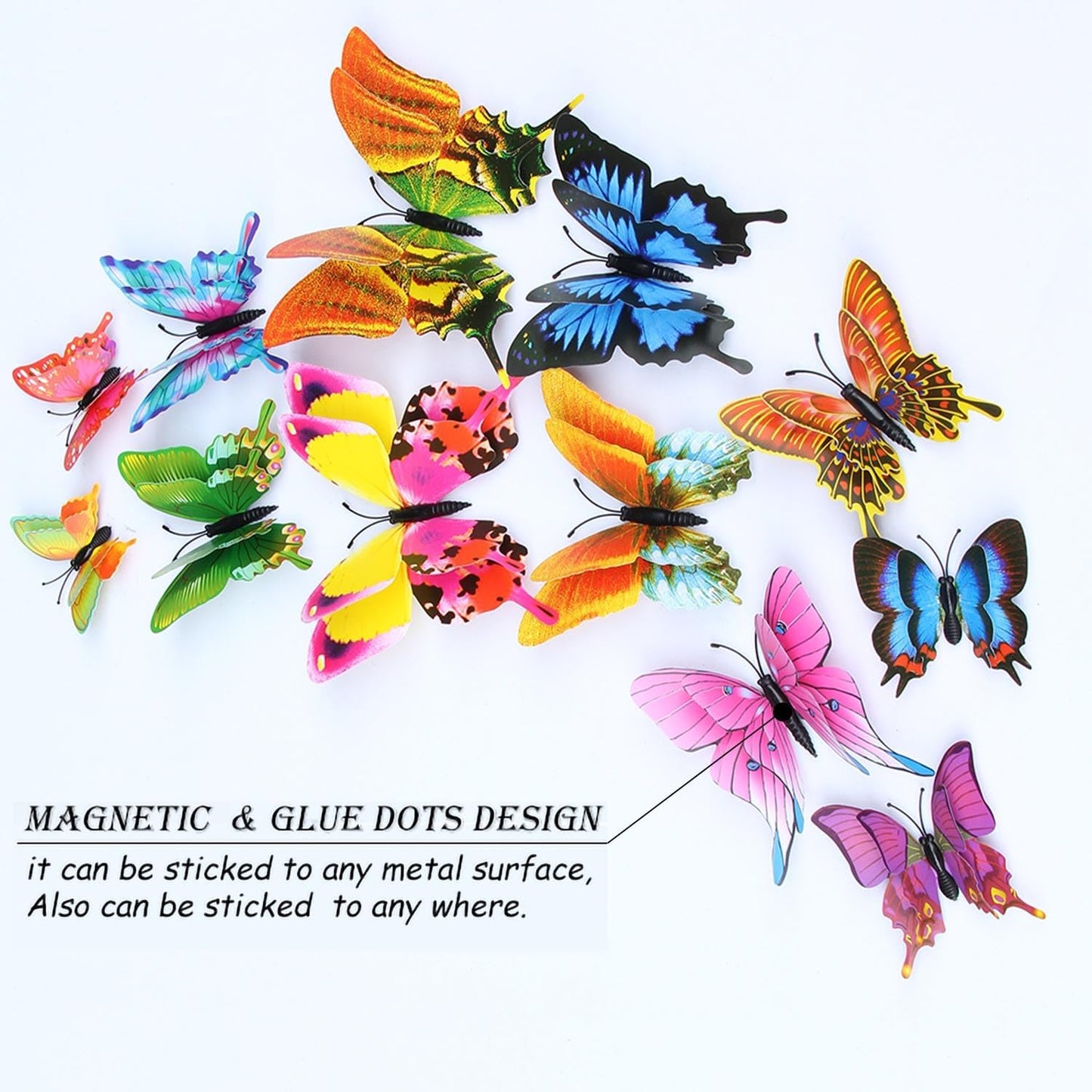 Butterfly Wall Decor 24/48 PCS, 3D Butterflies Stickers for Party Decorations with Magnets (Swallow, 24)
