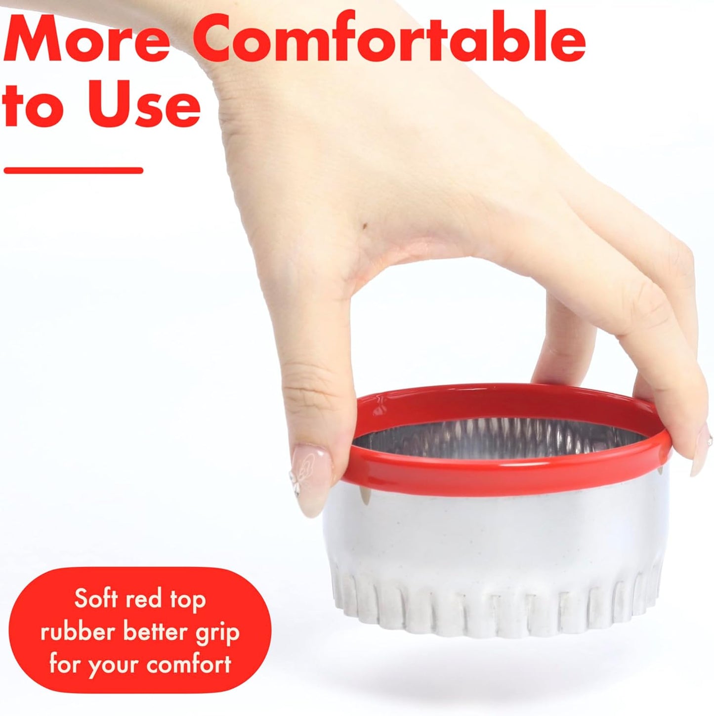 Large Biscuit Cutter 5", Fluted Round Cookie Cutter for Baking, Scalloped Cookie Cutter, Scone Cutter, Coated with Soft PVC for Protection