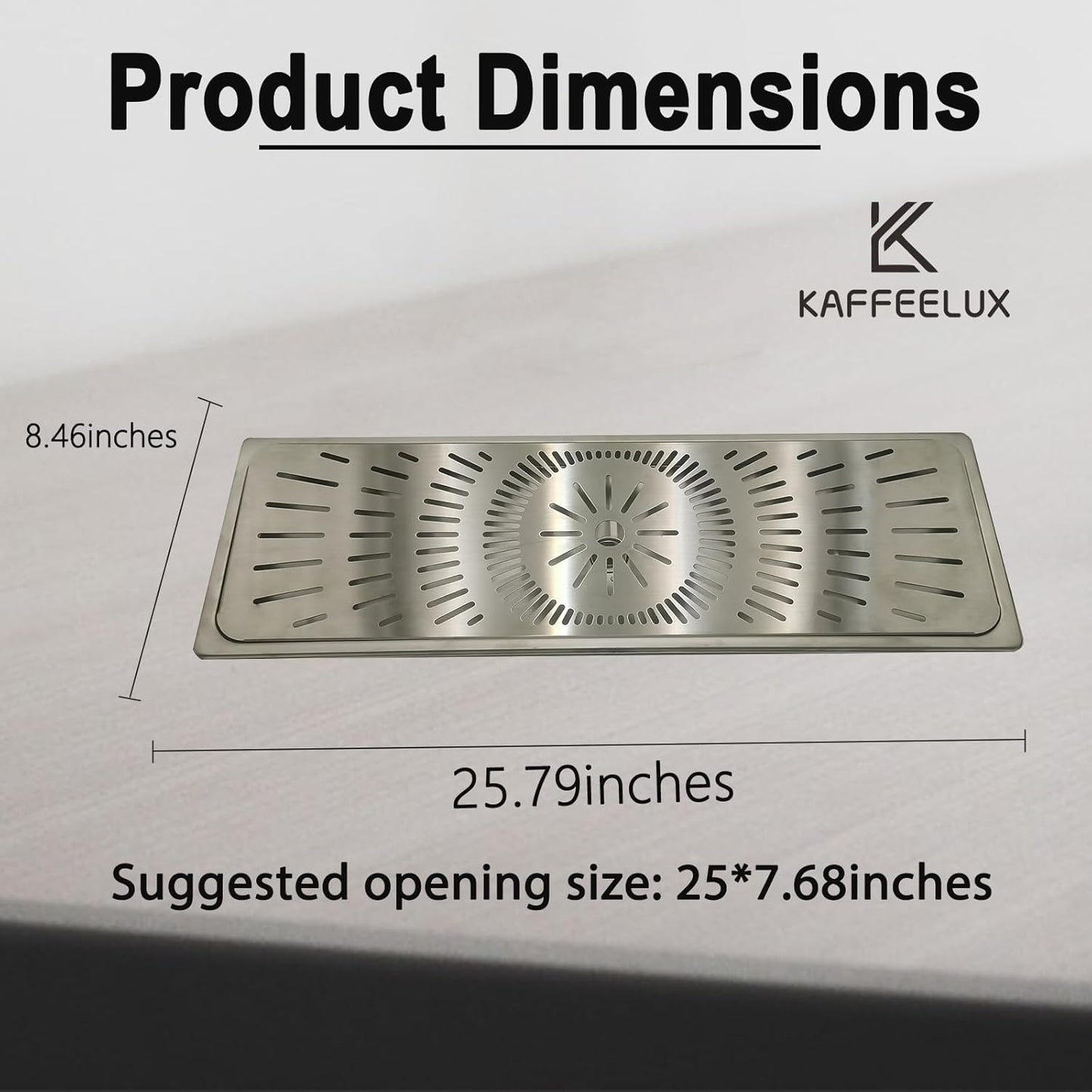 Stainless Steel Drip Tray - Perfect for Homes, Clubs, Bars, Cafes, Restaurants, Hotels, Or Commercial Use - Easy to Clean, No Drainage Required (8.5 * 25.8inch)