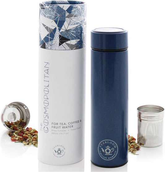 Teabloom - The ORIGINAL All-Brew Travel Tumbler & Thermos | OPRAH’s Favorite | 16oz/480ml Insulated Water Bottle/Tea Flask/Cold Brew Coffee Mug