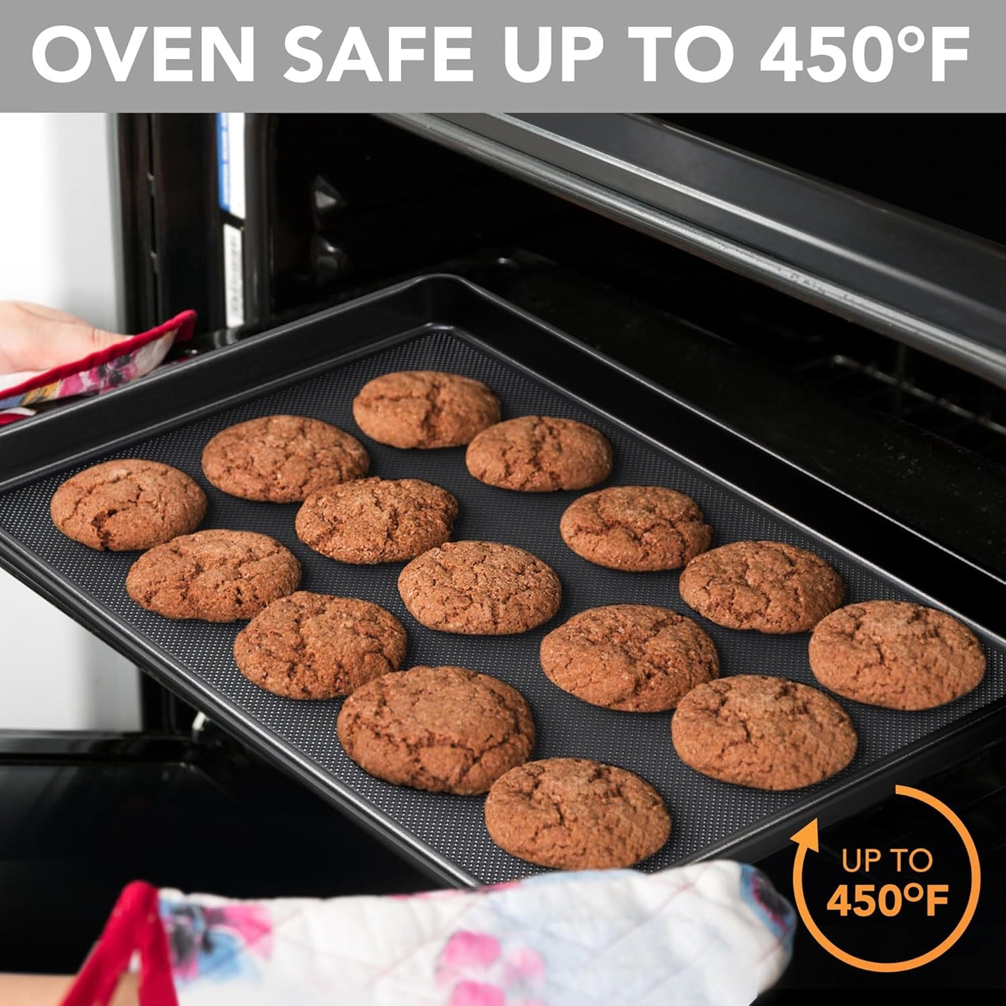 Tiawudi Baking Sheet Pan Set, 0.8mm Thick Heavy Duty Cookie Sheet with Diamond Texture Pattern, Nonstick Baking Tray for Oven, Carbon Steel Half, Jerry Roll Pan, Set of 3