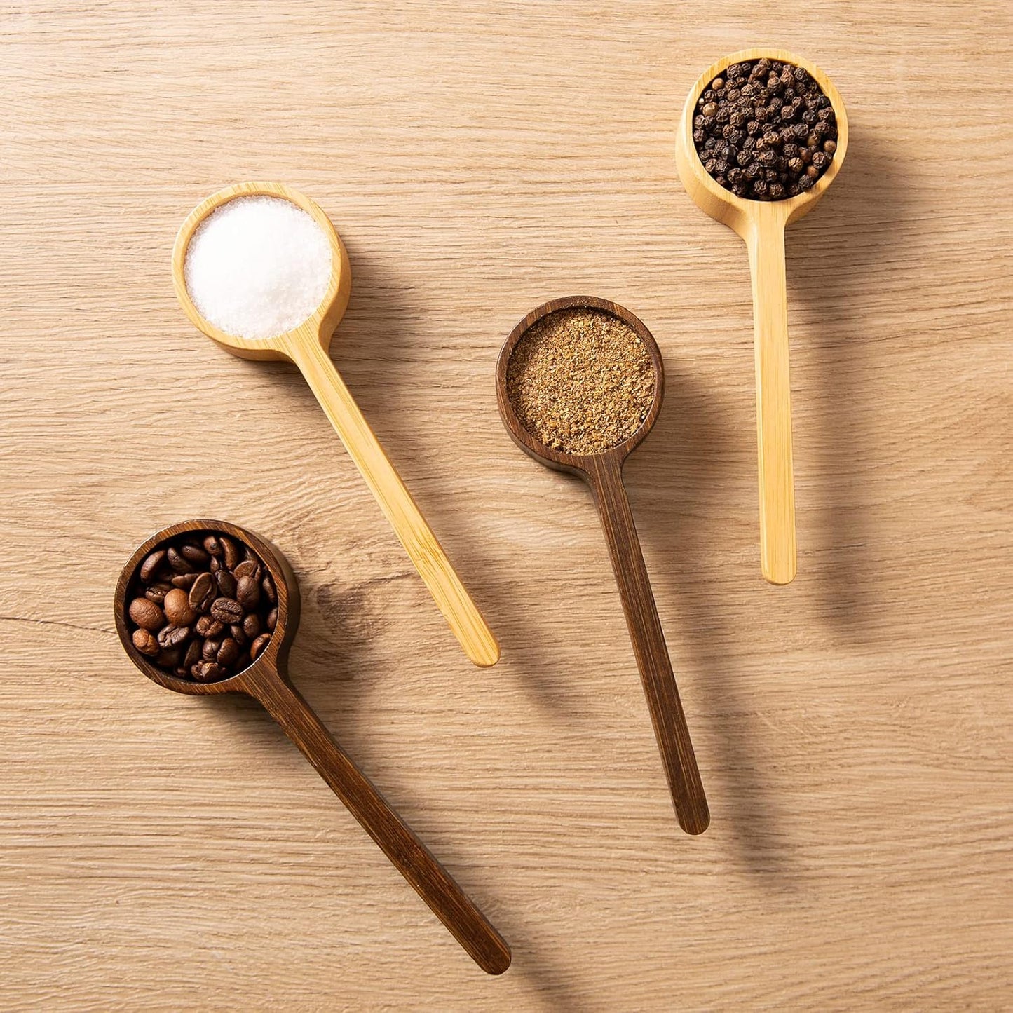 Bamboo Wooden Coffee Scoop Long Handle Measuring Scoop for Jars